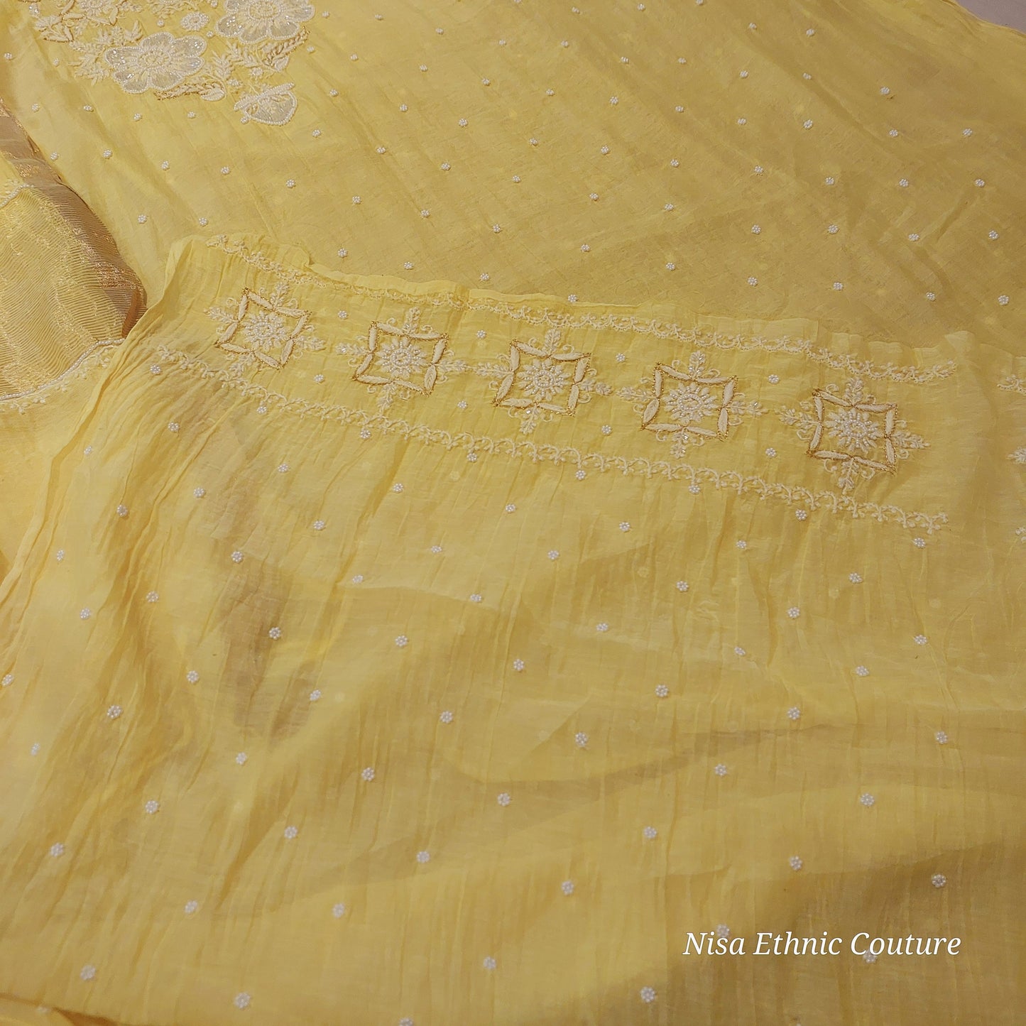 Mul Chanderi Neckline