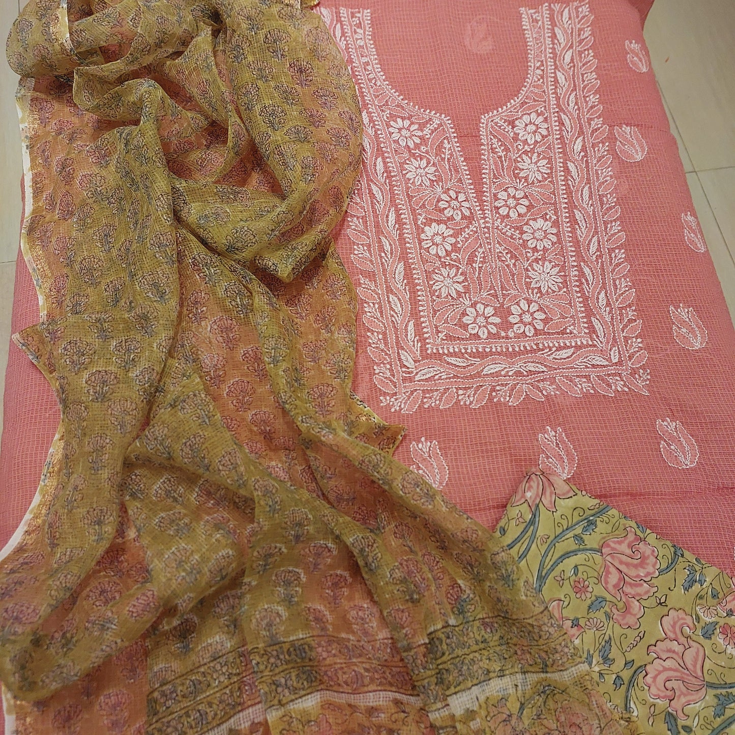 Chikankari Handblock Fusion