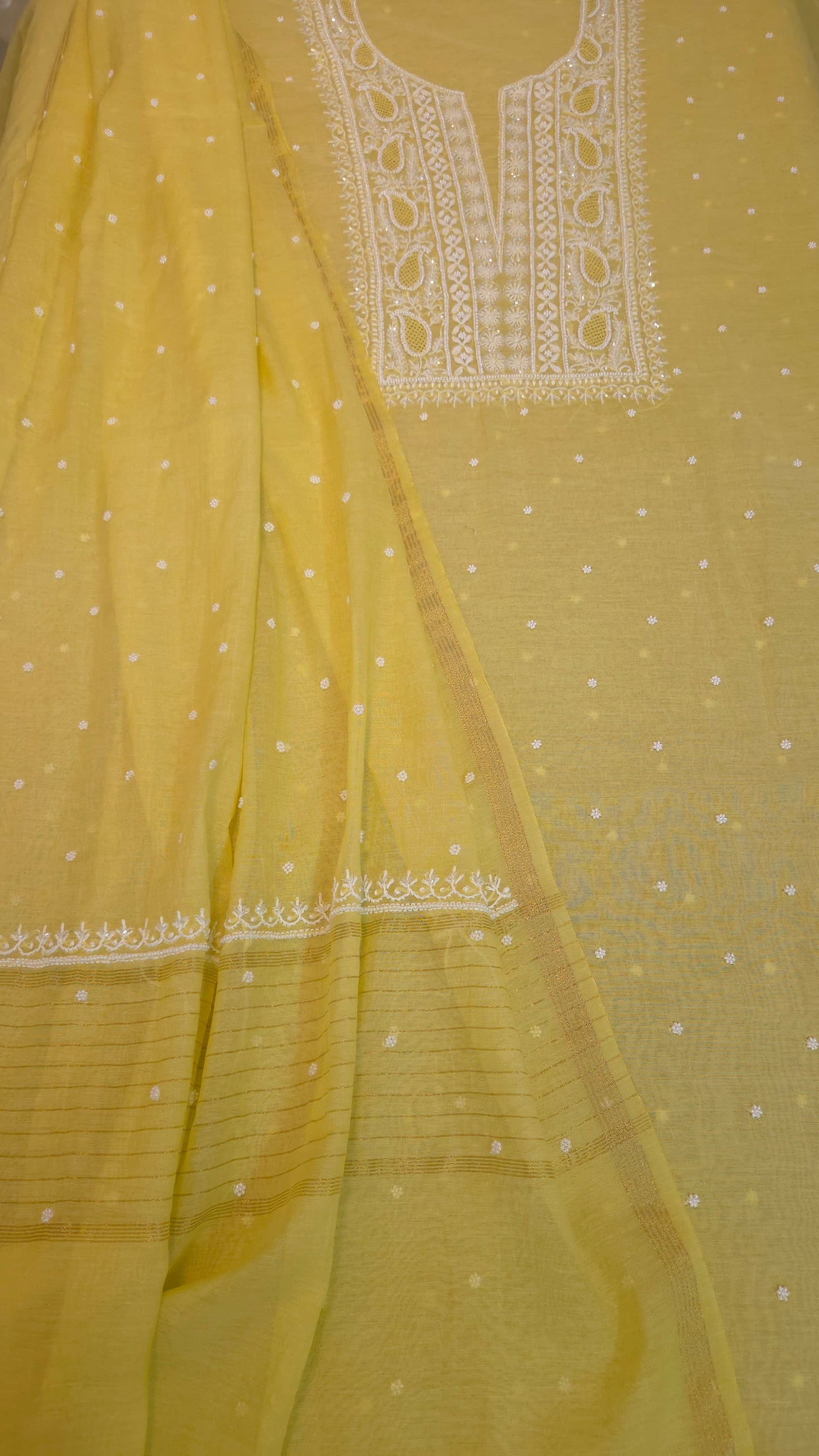 Mul Chanderi Neckline Design