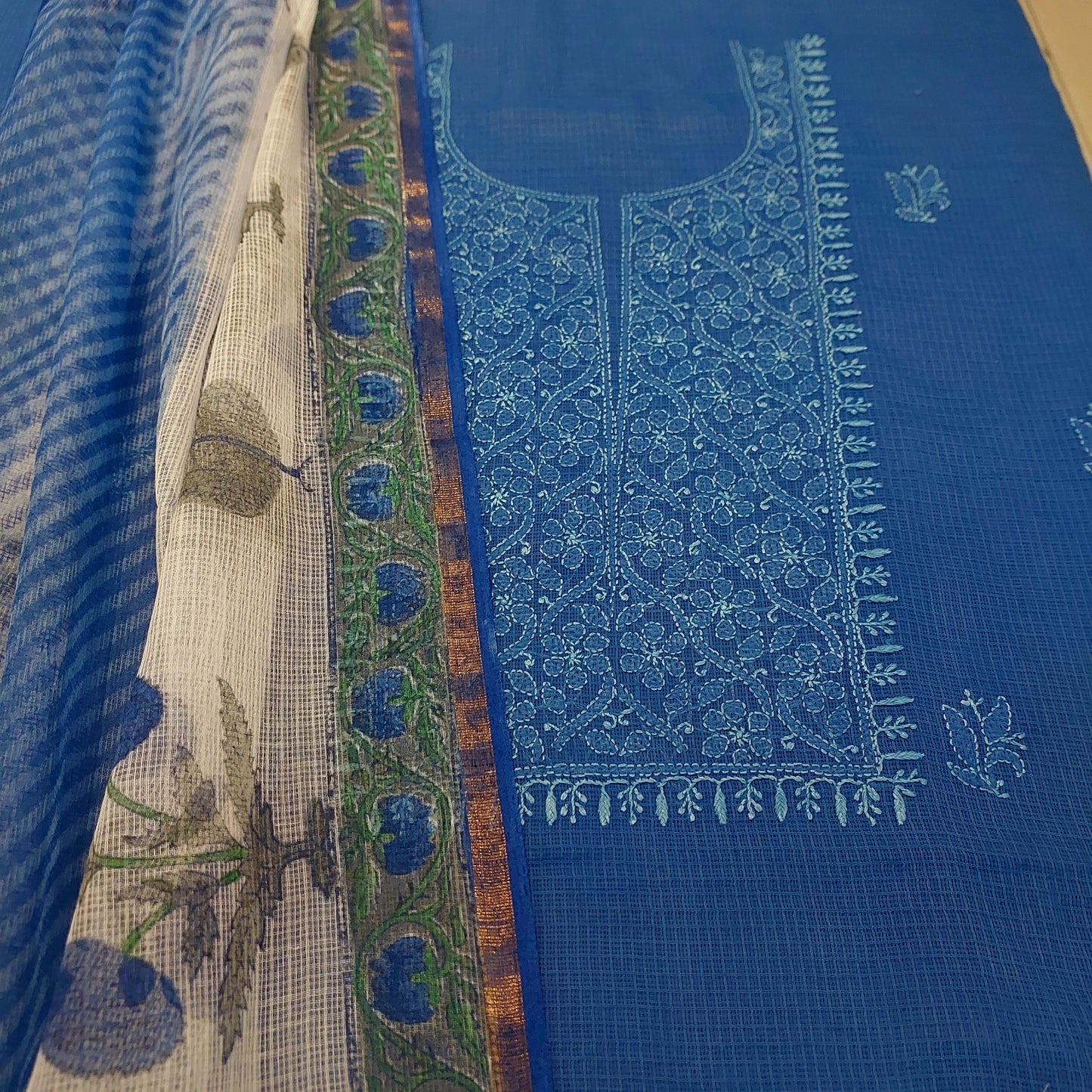 Chikankari Handblock Fusion