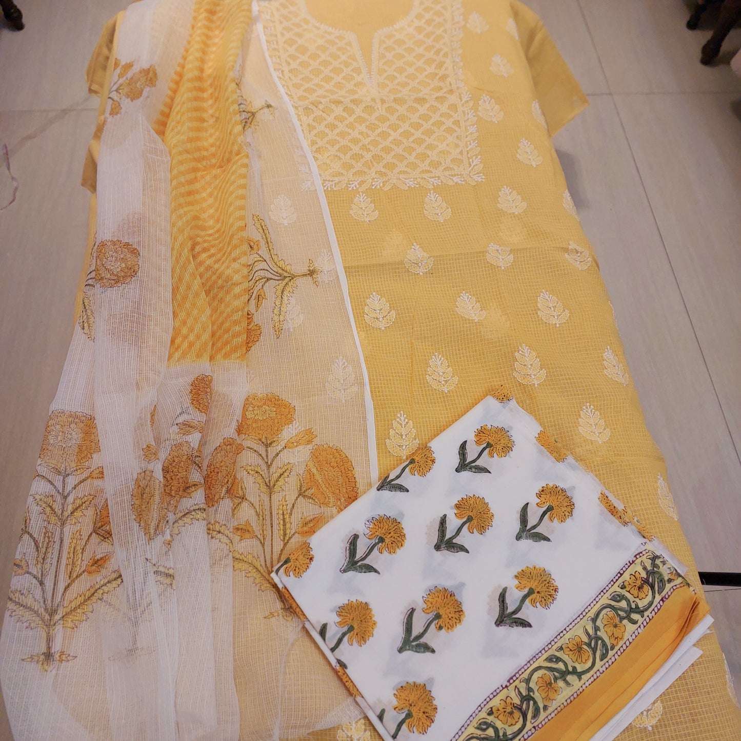 Chikankari Handblock Fusion