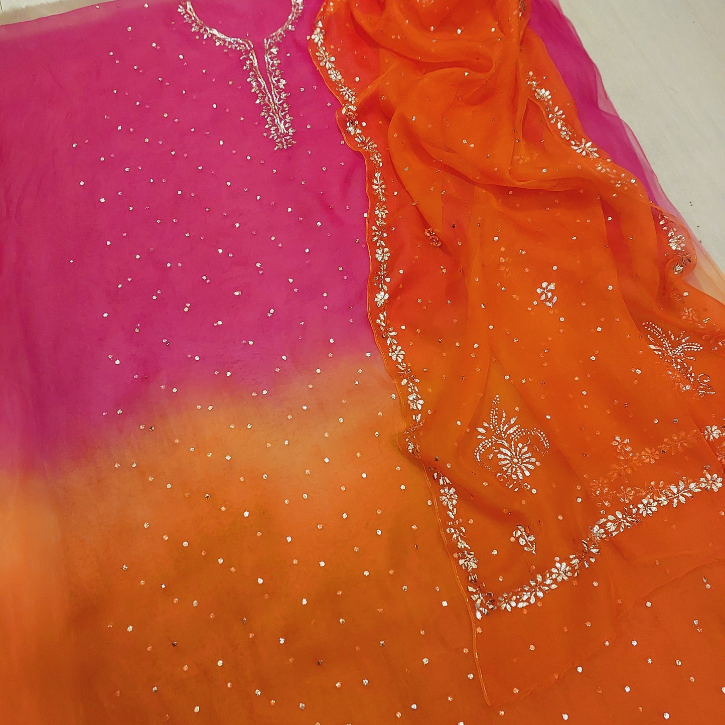 Pure Organza Mukaish Suit