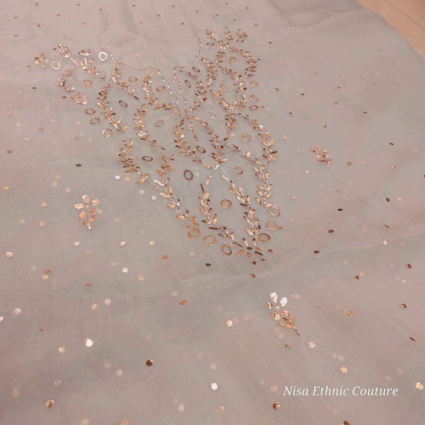Pure organza mukaish suit