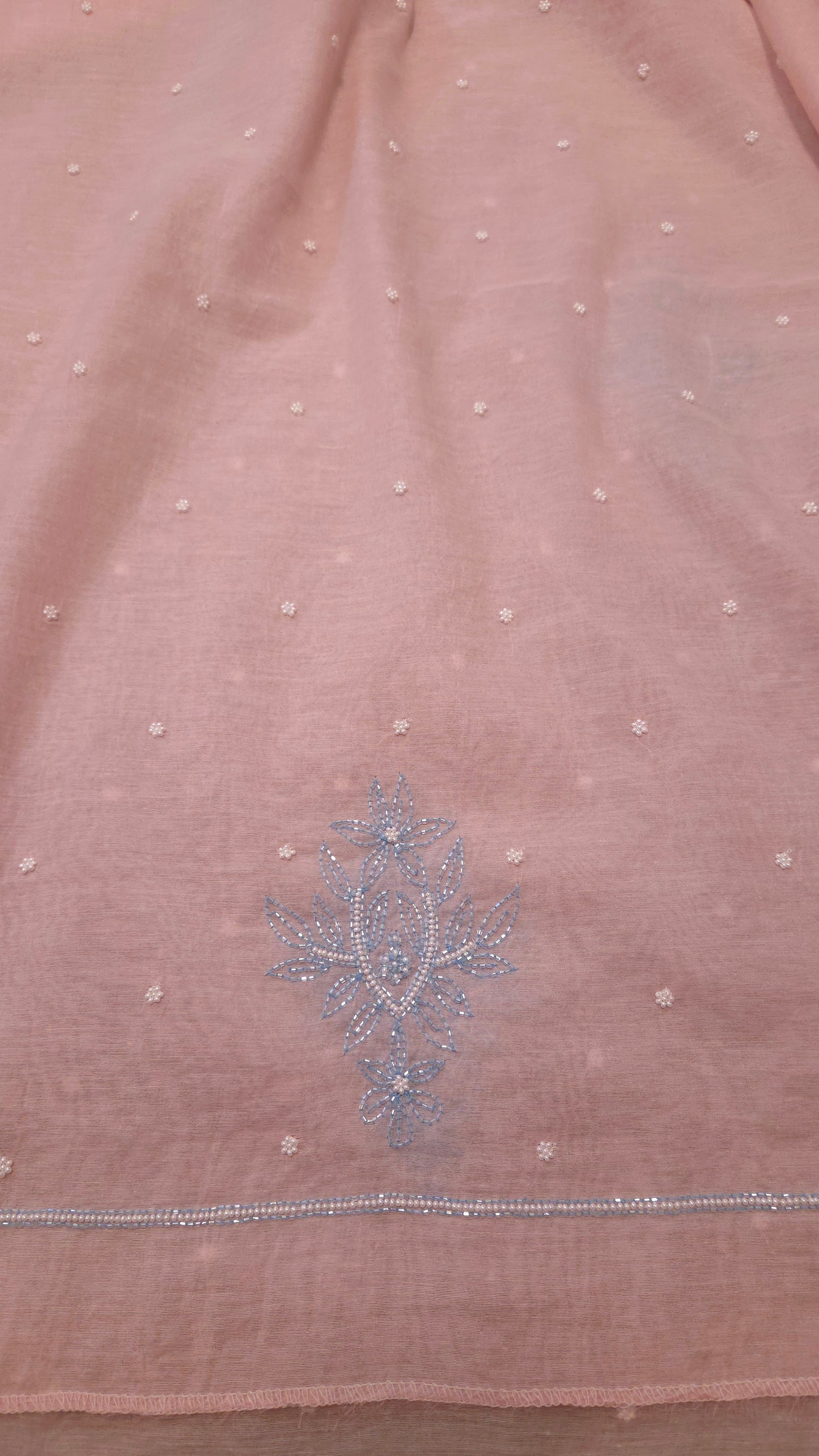 Mul Chanderi Cutdana Suit Set (blue cutdana)
