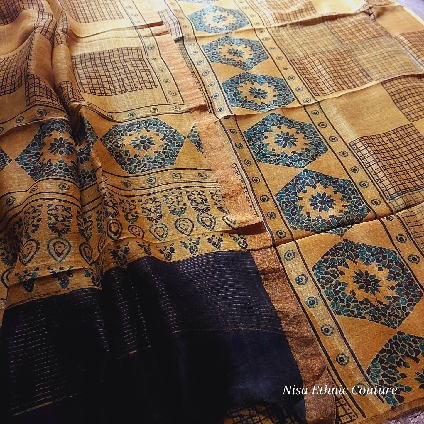 Linen Silk Ajrakh