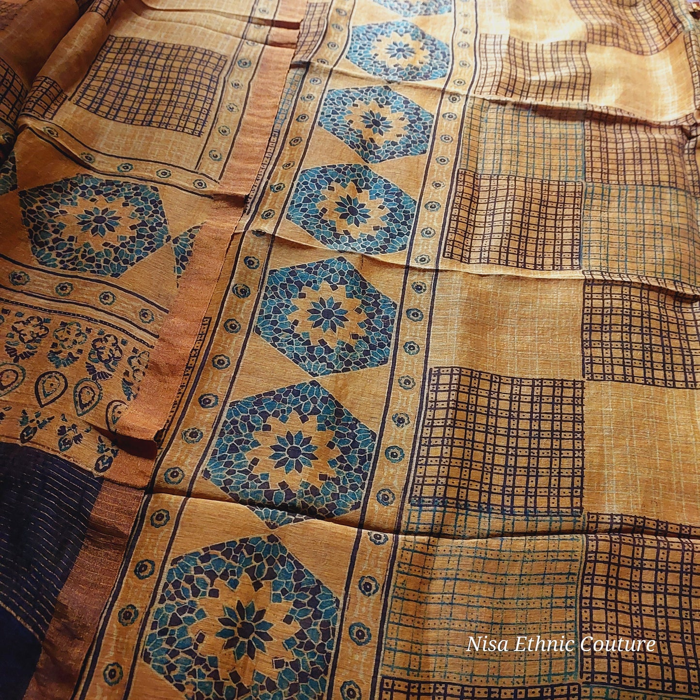 Linen Silk Ajrakh
