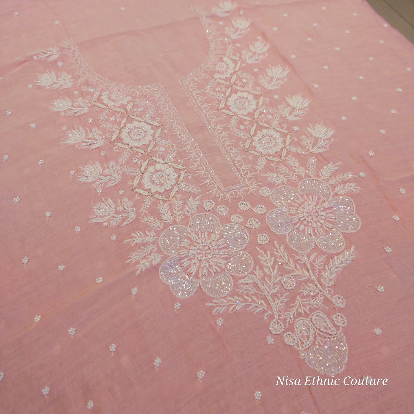 Mul Chanderi Neckline
