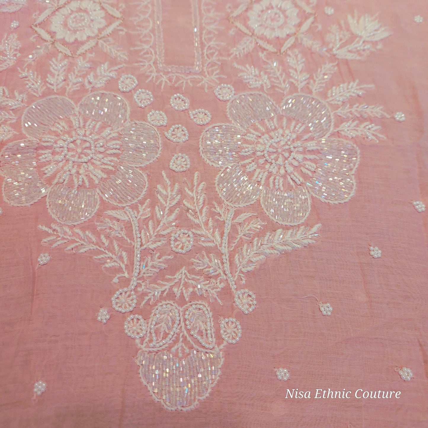 Mul Chanderi Neckline