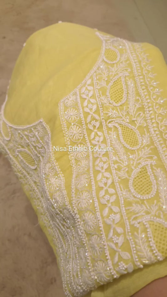 Mul Chanderi Neckline Design