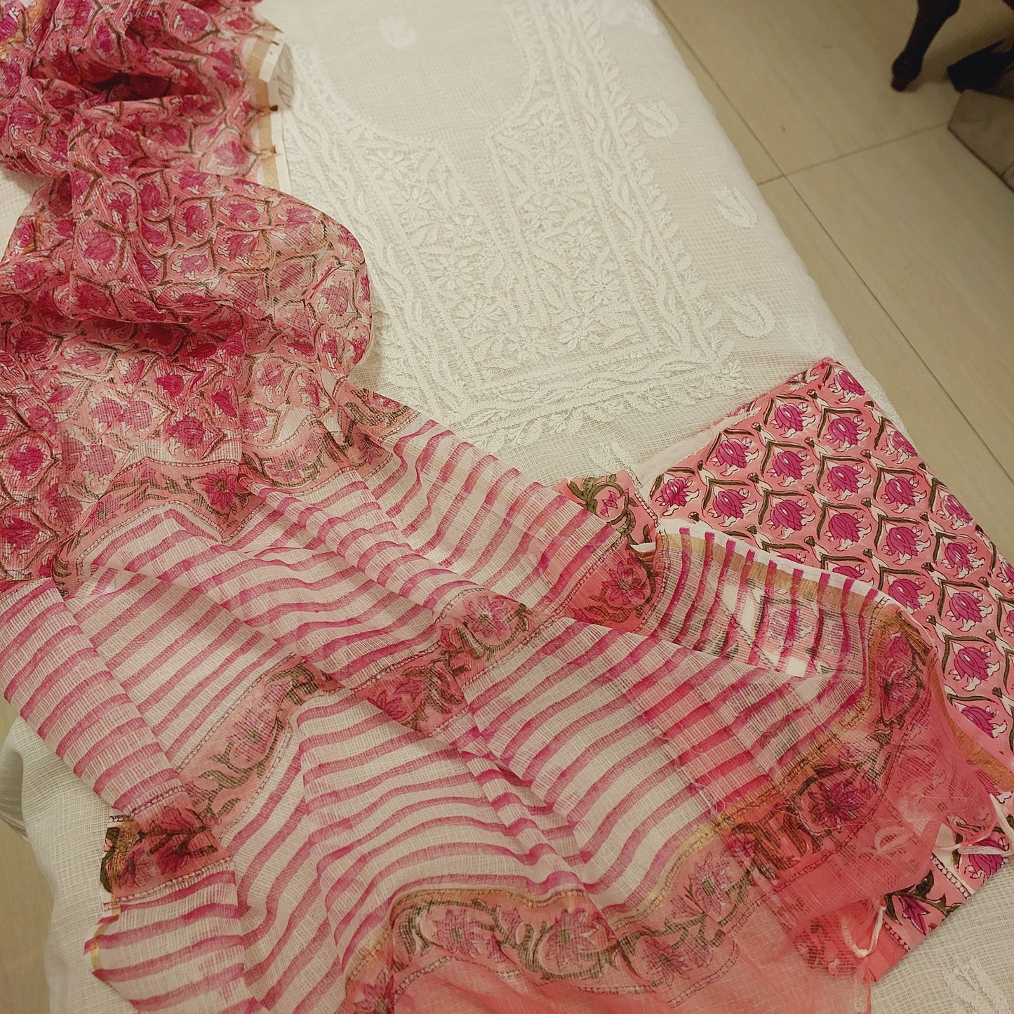 Chikankari Handblock Fusion