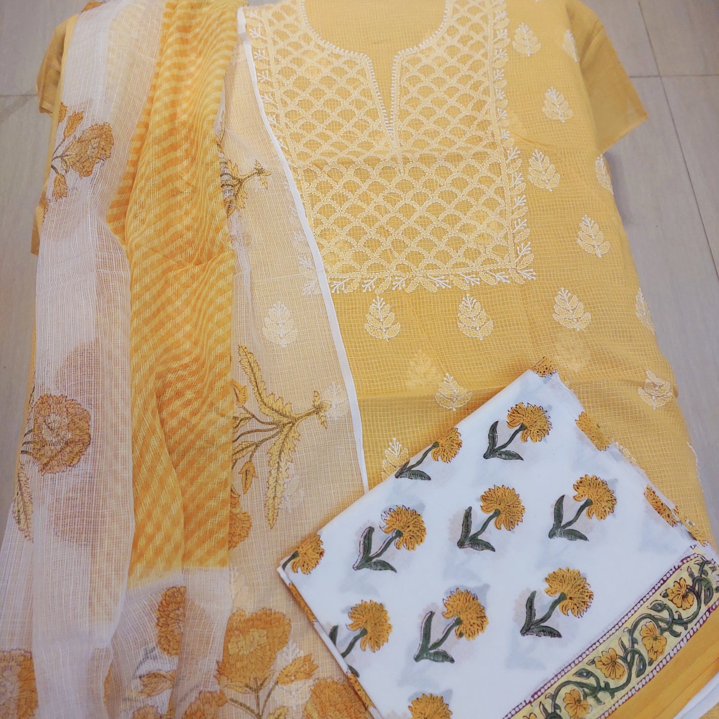 Chikankari Handblock Fusion