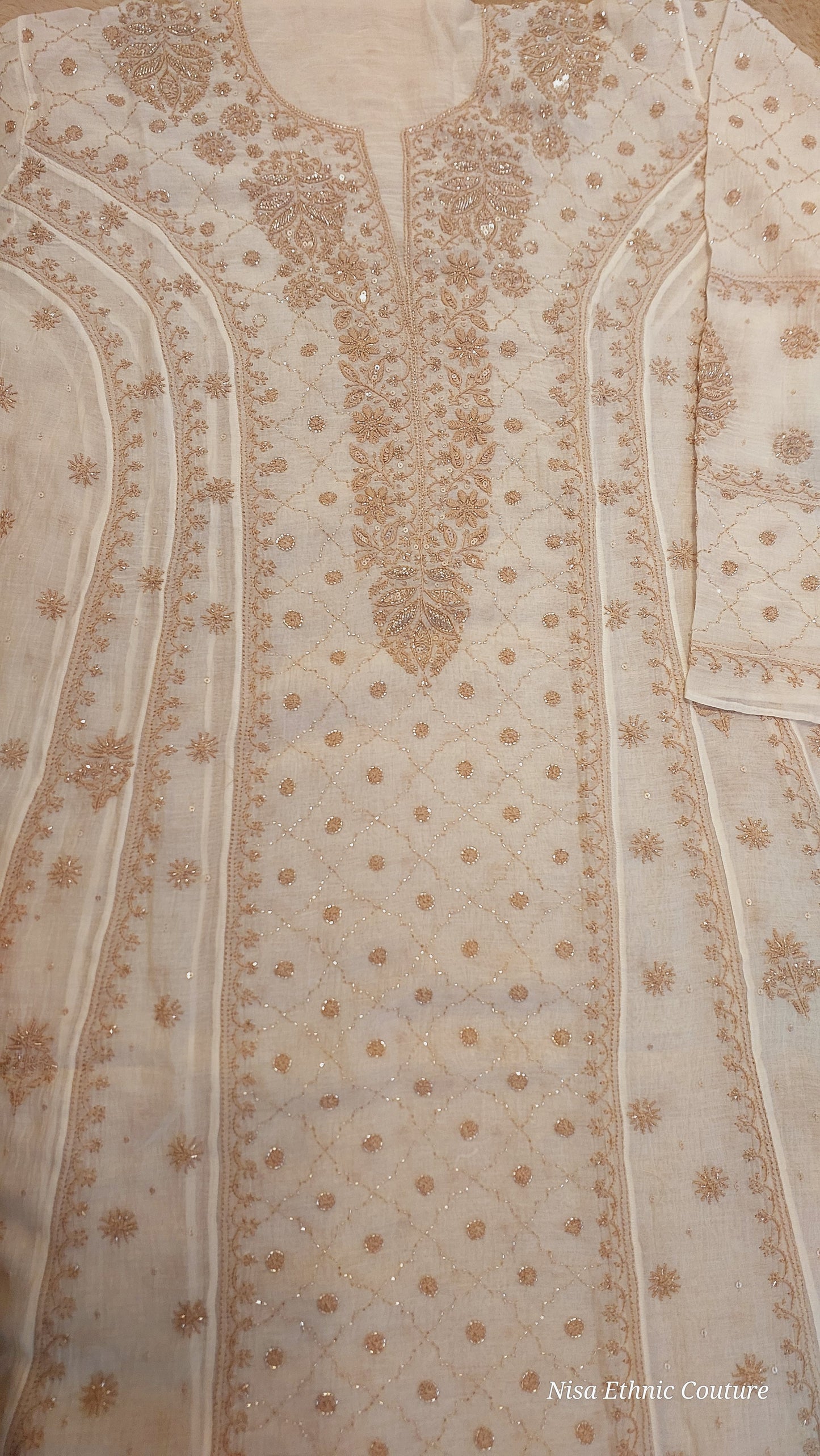 Pure mul chanderi anarkali