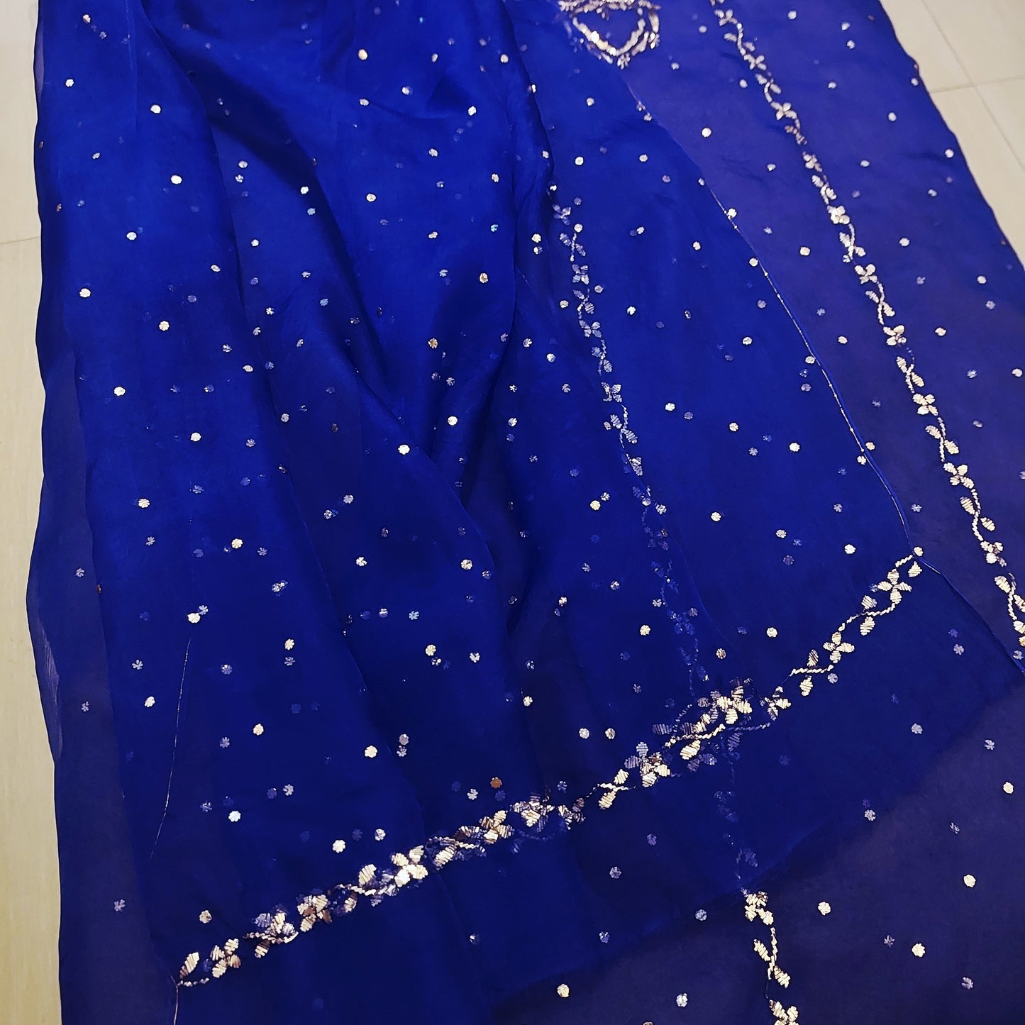 Pure organza mukaish suit