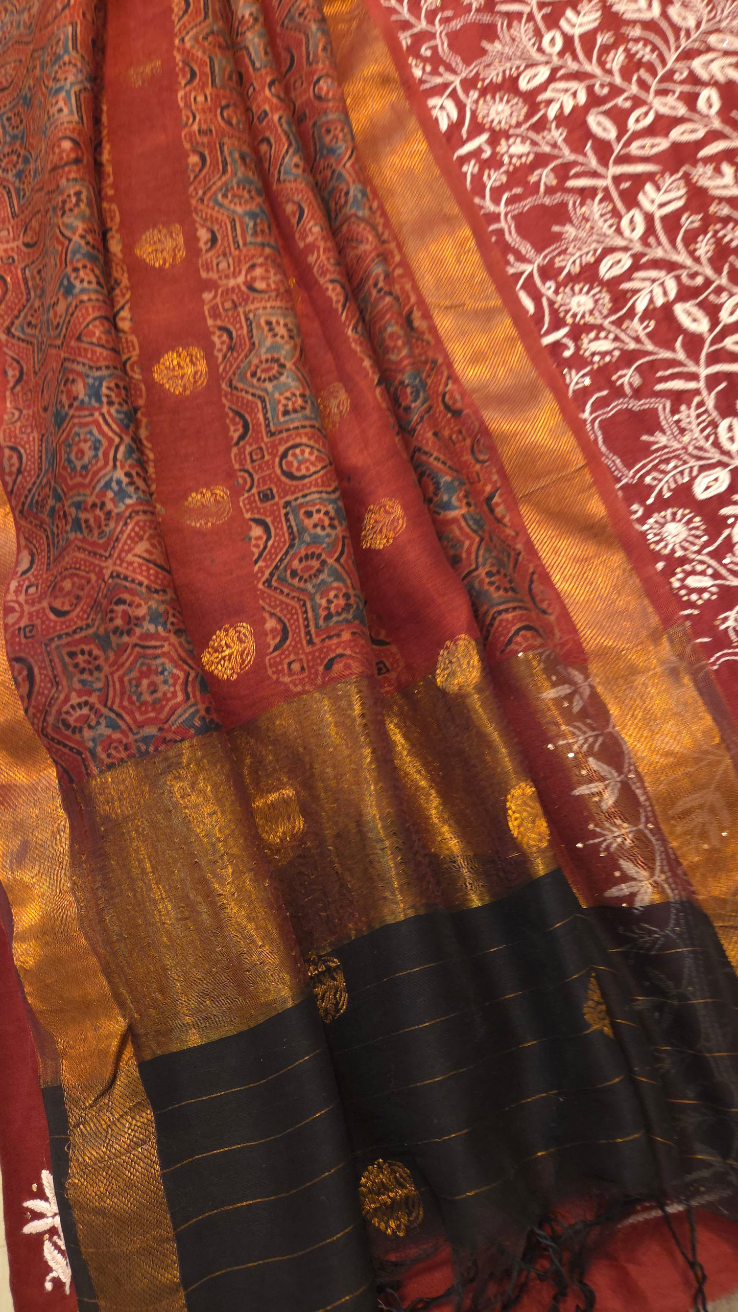 Ajrakh Chikankari Fusion