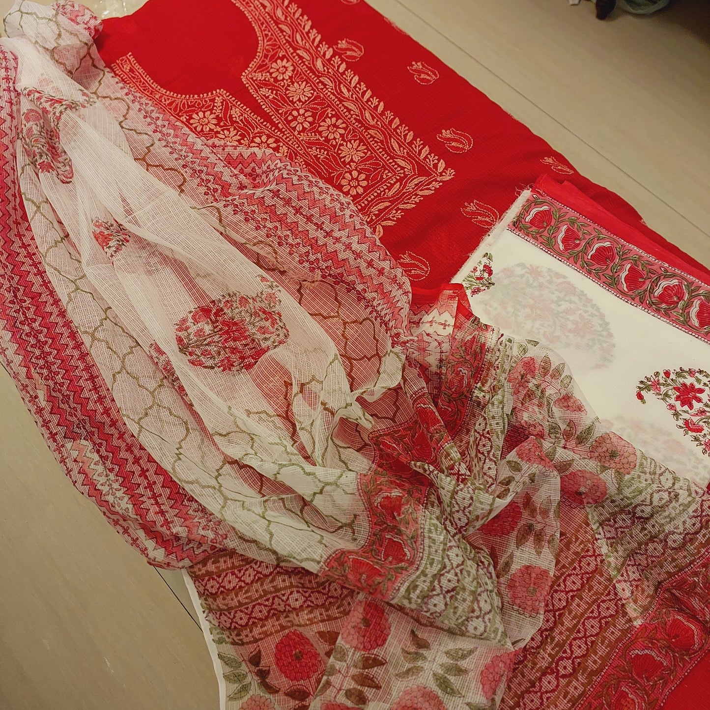 Chikankari Handblock Fusion