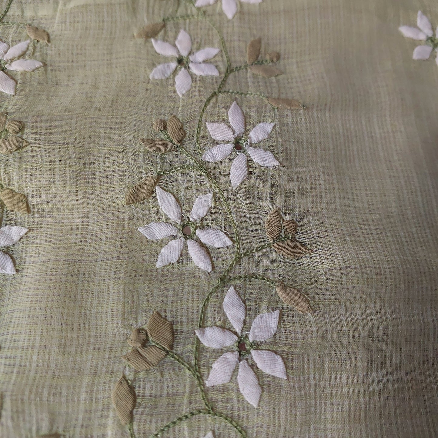 Kota Doriya Applique Phool Patti