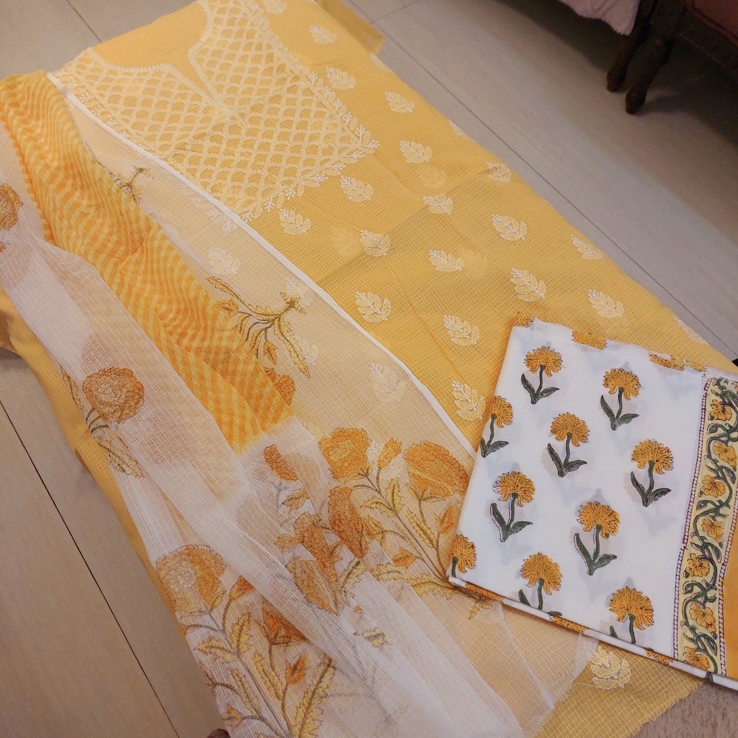 Chikankari Handblock Fusion