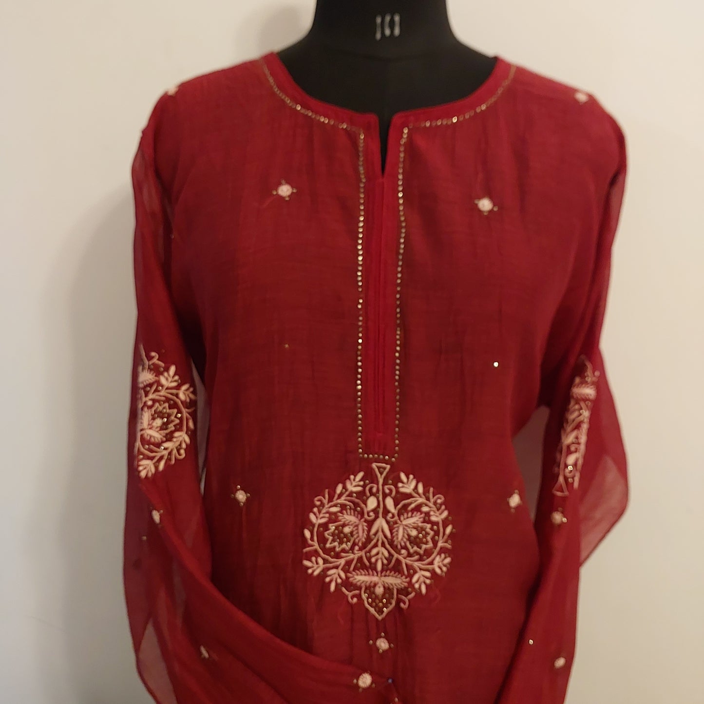 Nigar - Mul Chanderi Kurta Maroon