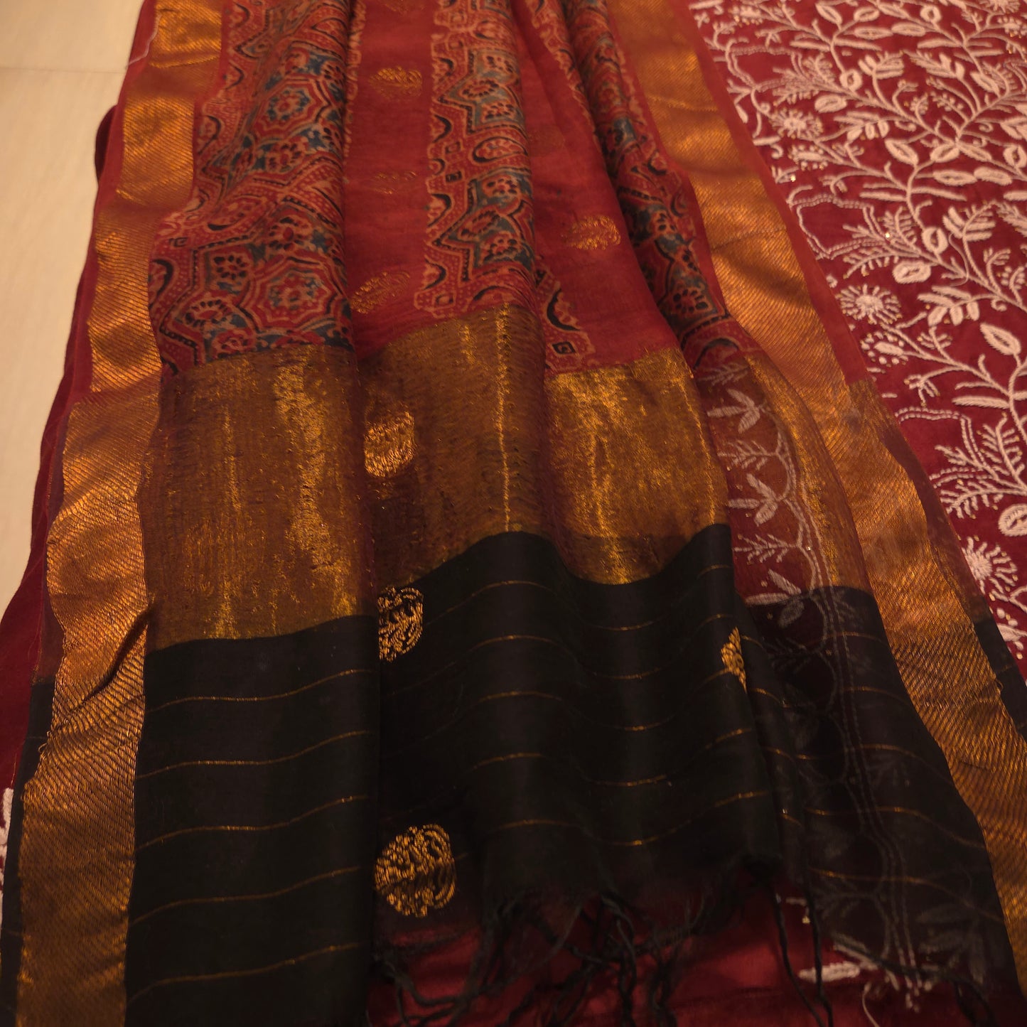 Ajrakh Chikankari Fusion