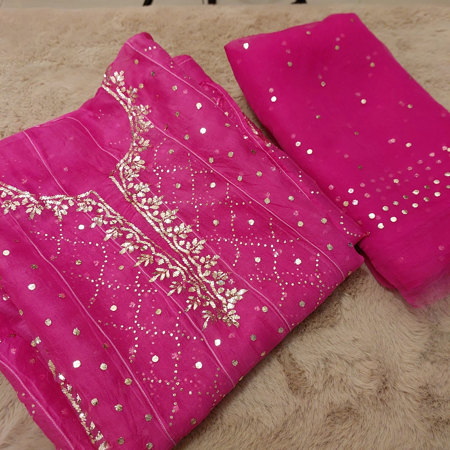 Pure Organza Mukaish Anarkali