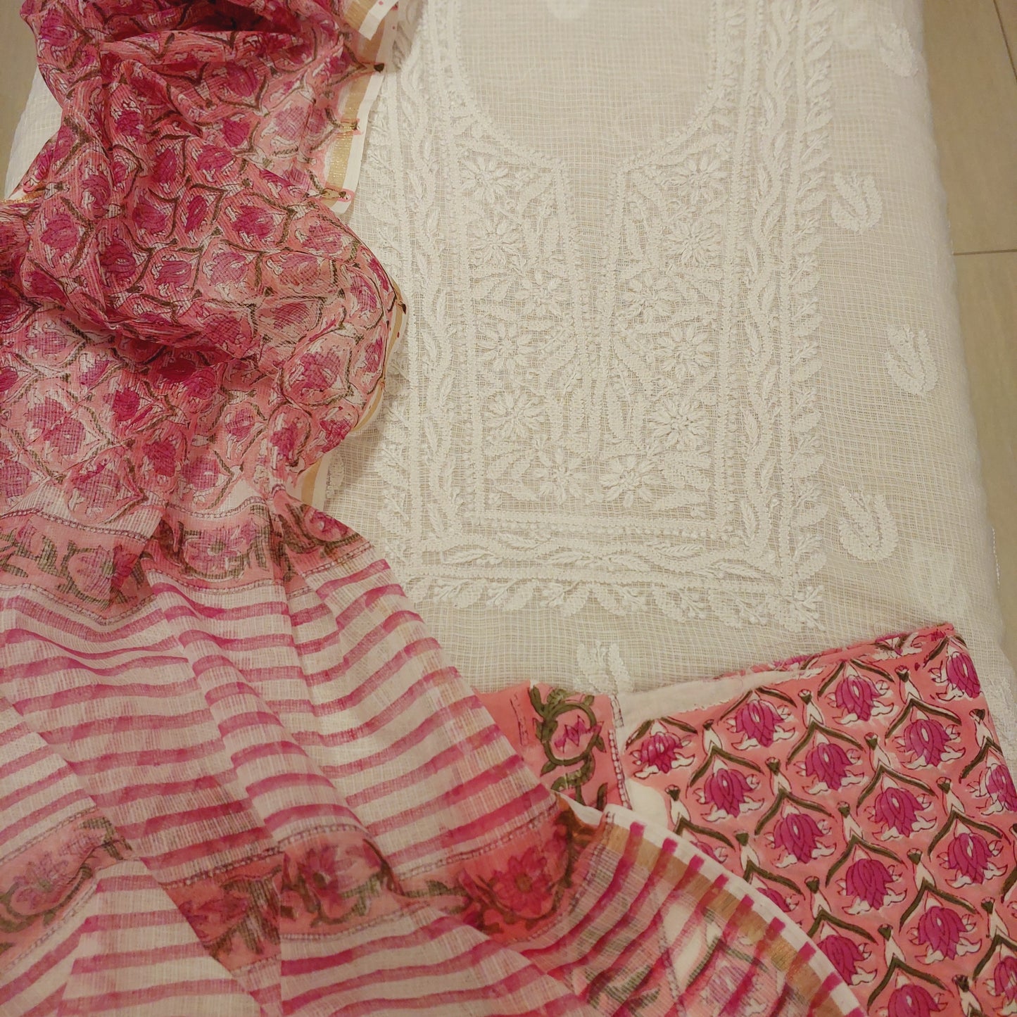 Chikankari Handblock Fusion