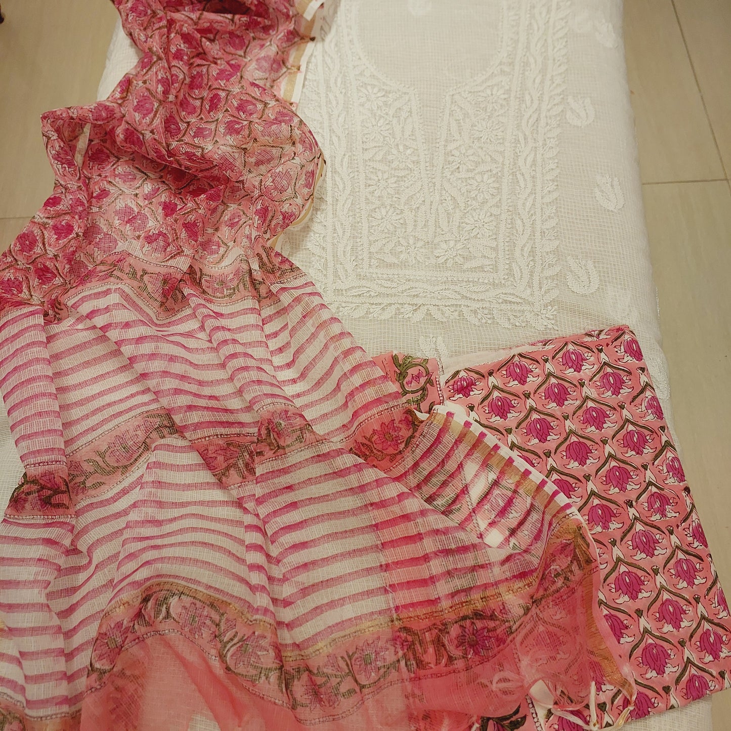 Chikankari Handblock Fusion