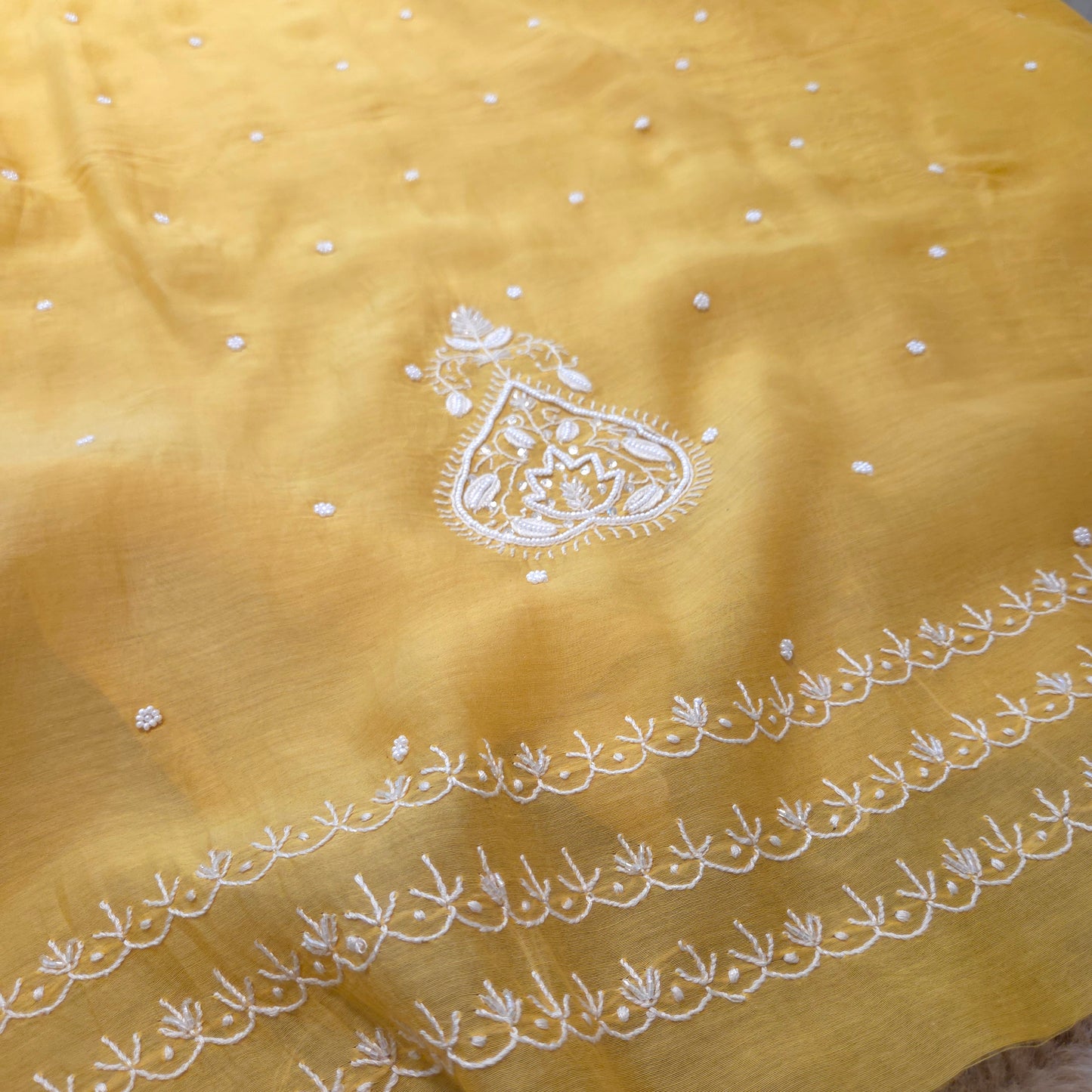 Mul Chanderi Chikankari Suit Set