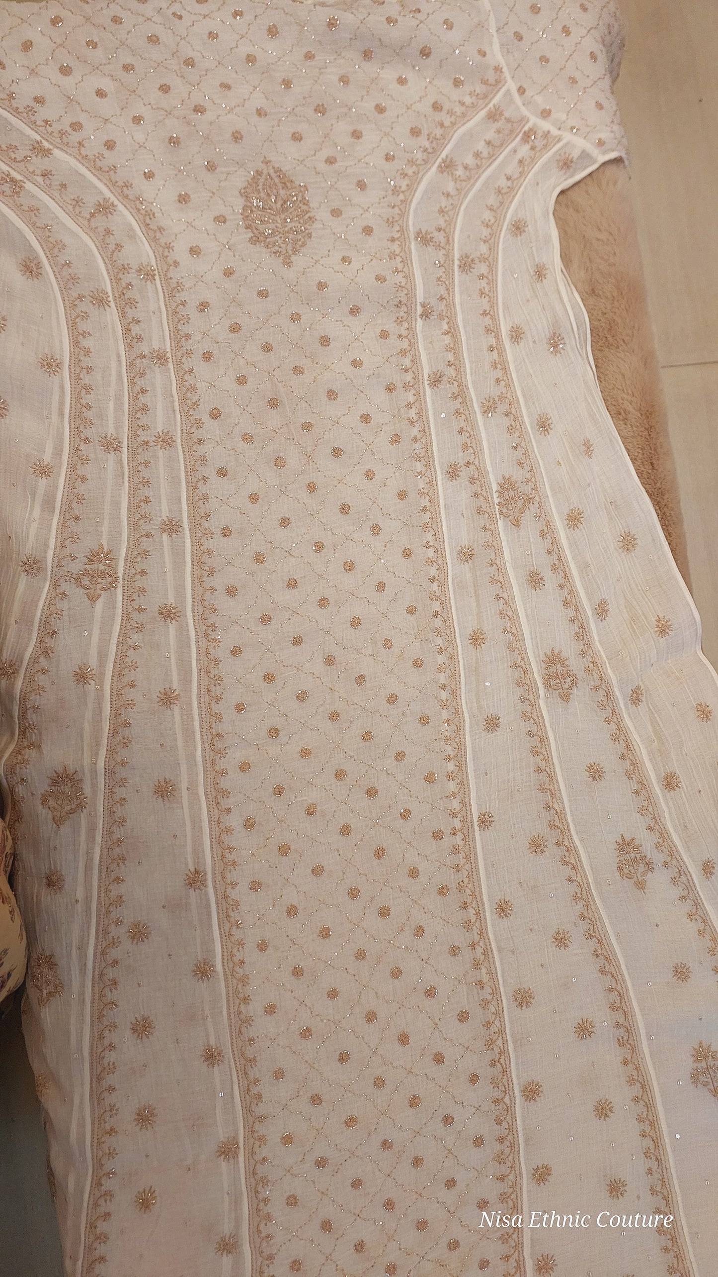 Pure mul chanderi anarkali
