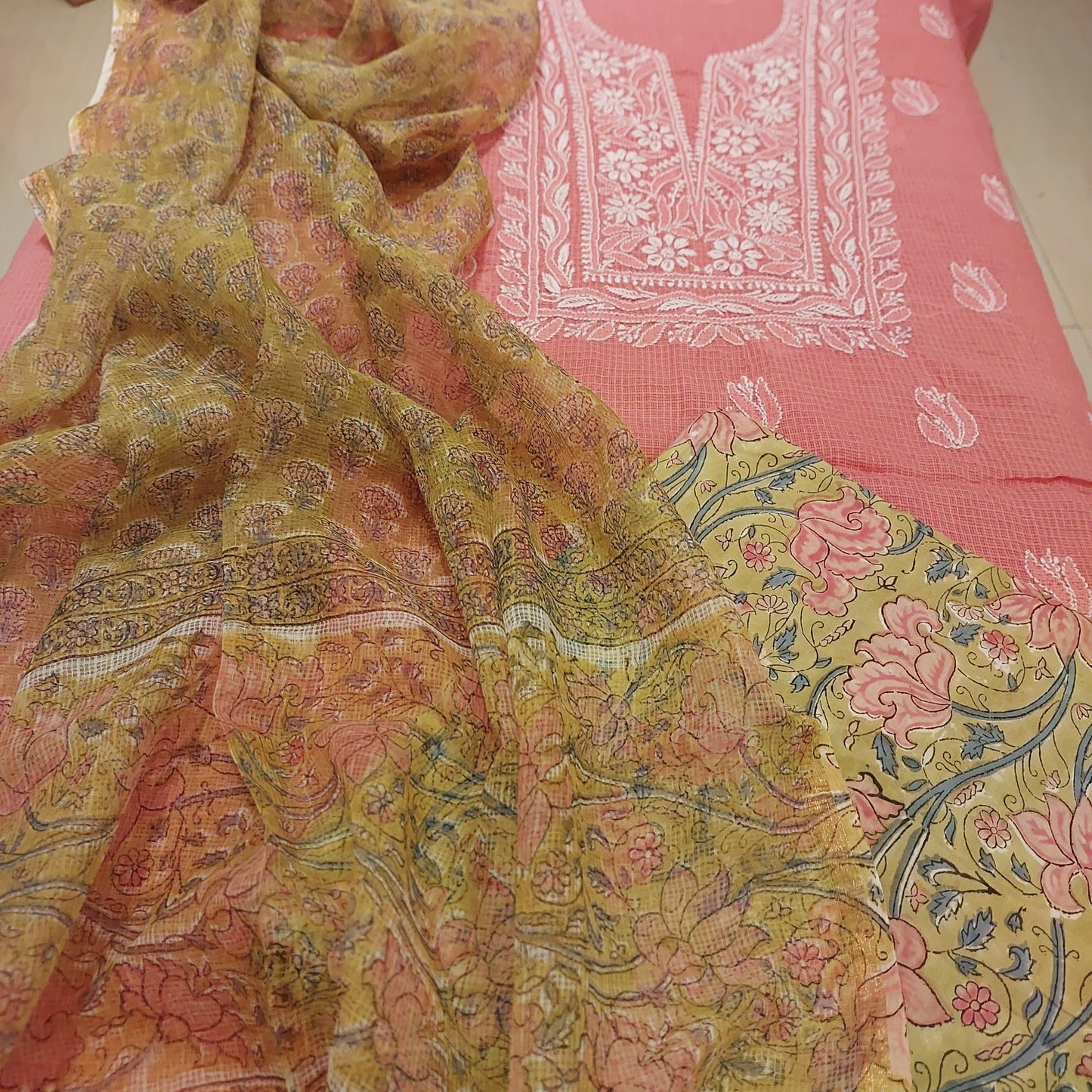 Chikankari Handblock Fusion