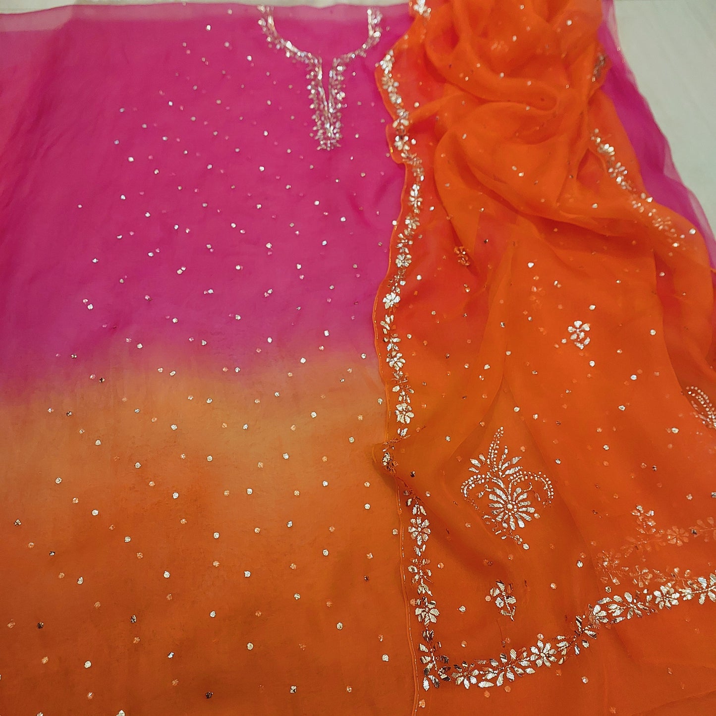 Pure Organza Mukaish Suit