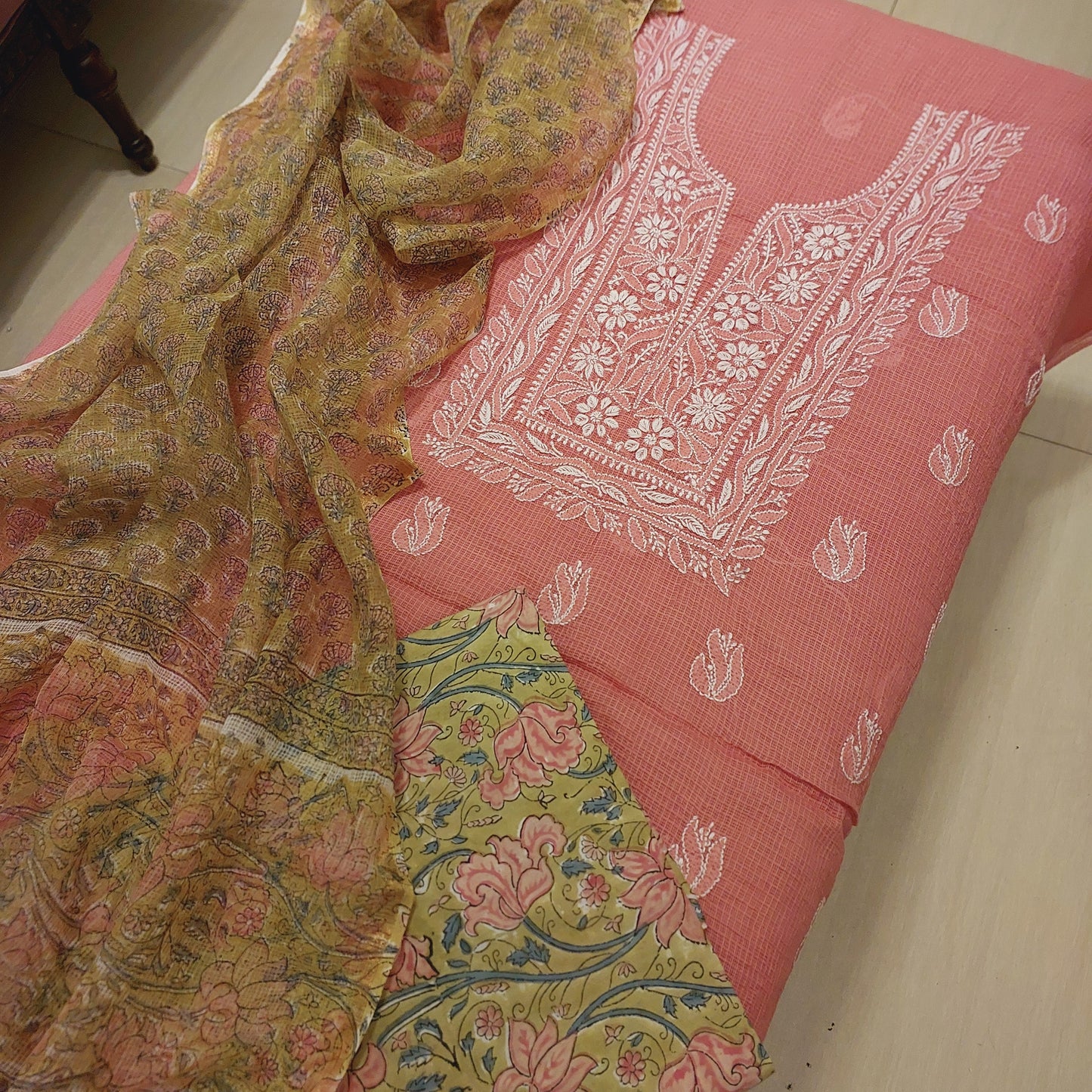 Chikankari Handblock Fusion