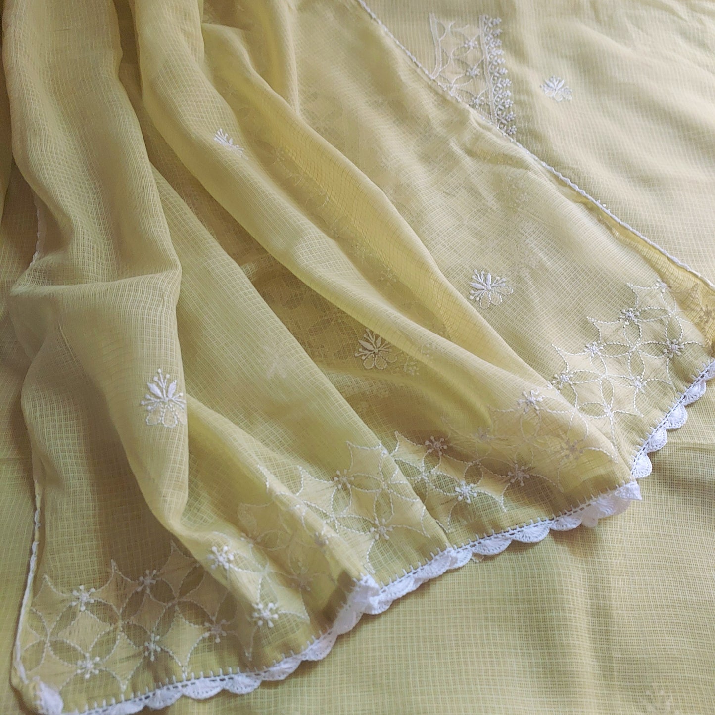 Kota doriya chikankari kurta dupatta suit