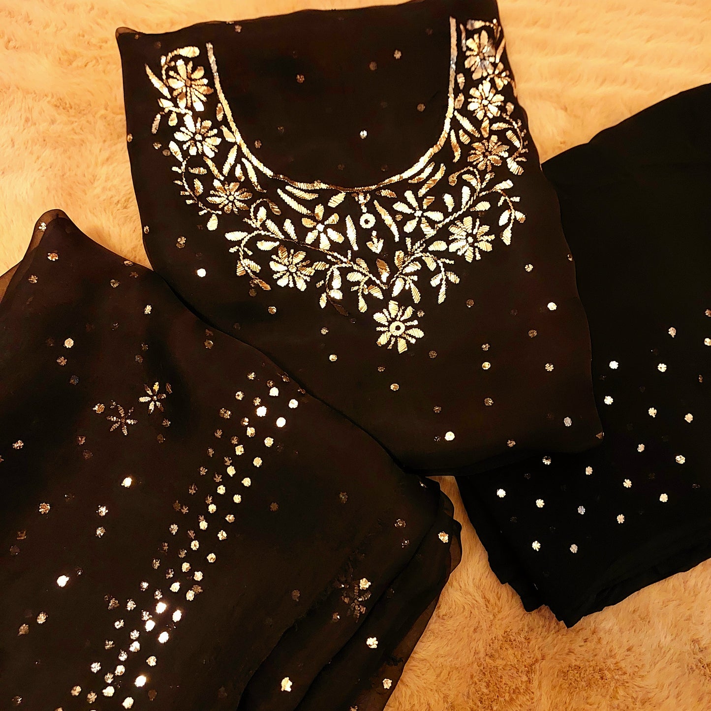 Pure Organza Mukaish Suit