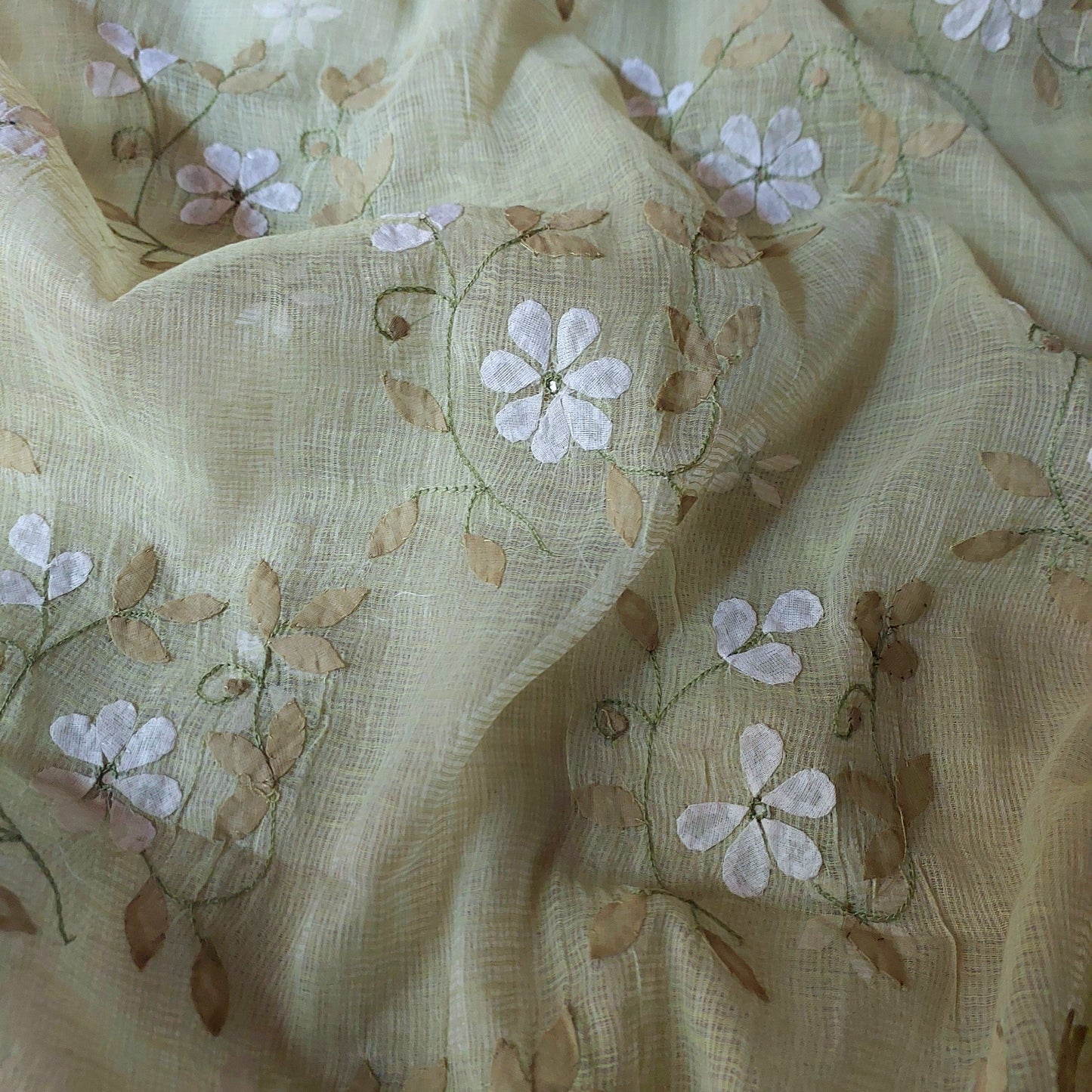 Kota Doriya Applique Phool Patti