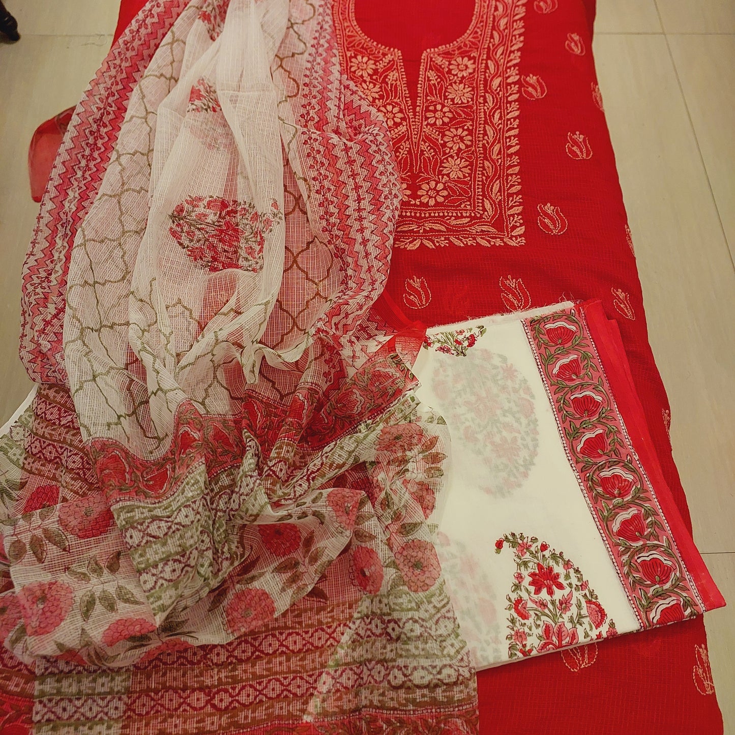 Chikankari Handblock Fusion