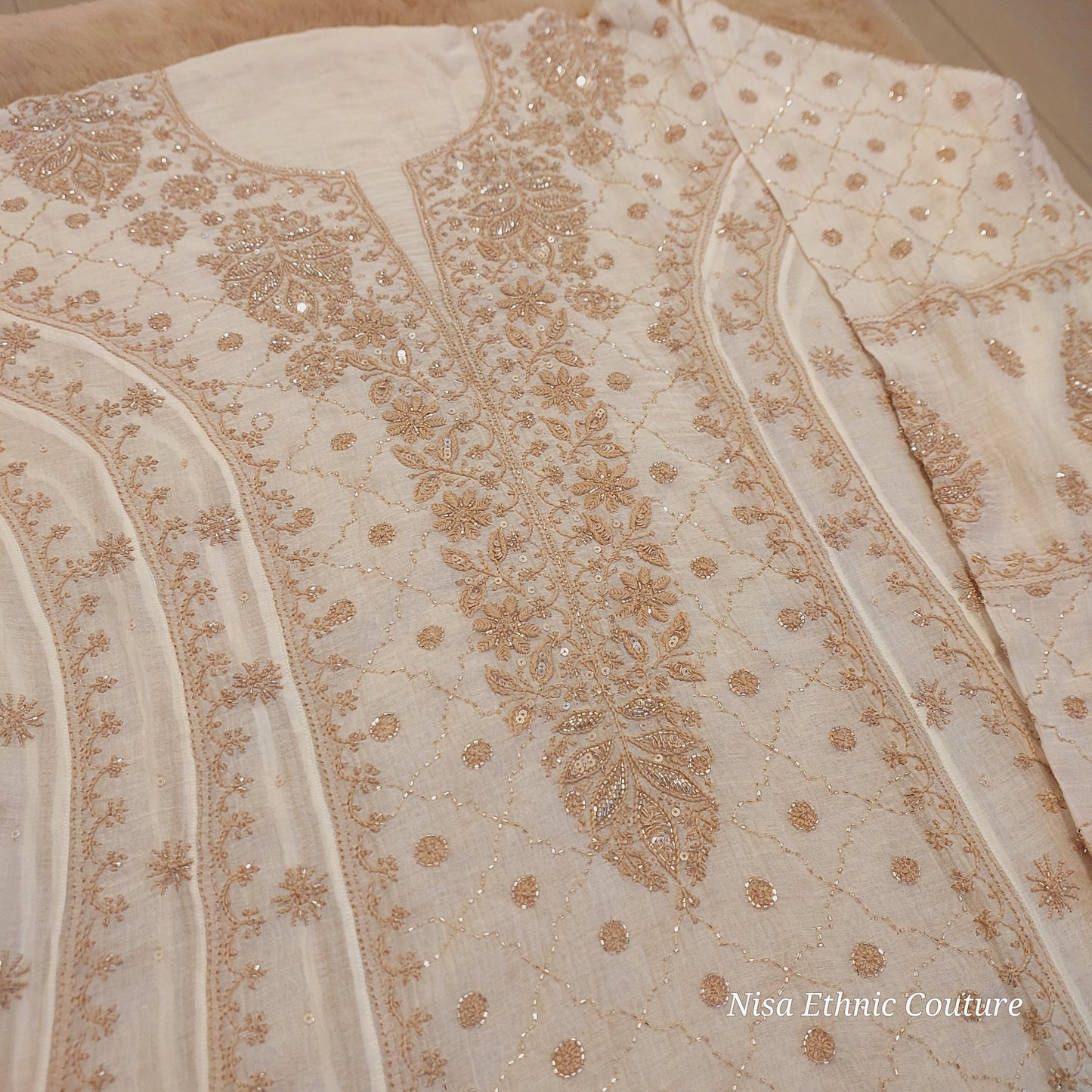 Pure mul chanderi anarkali