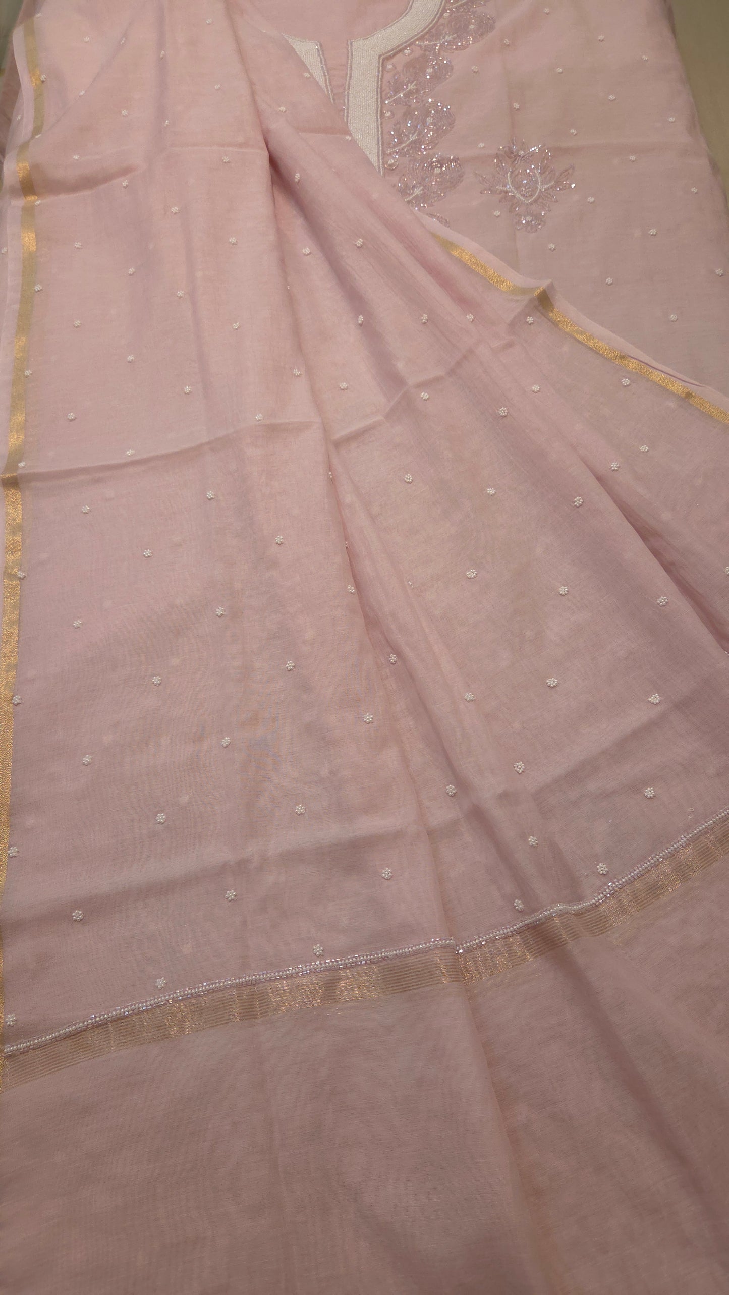 Mul Chanderi Cutdana Suit Set (lavender cutdana)