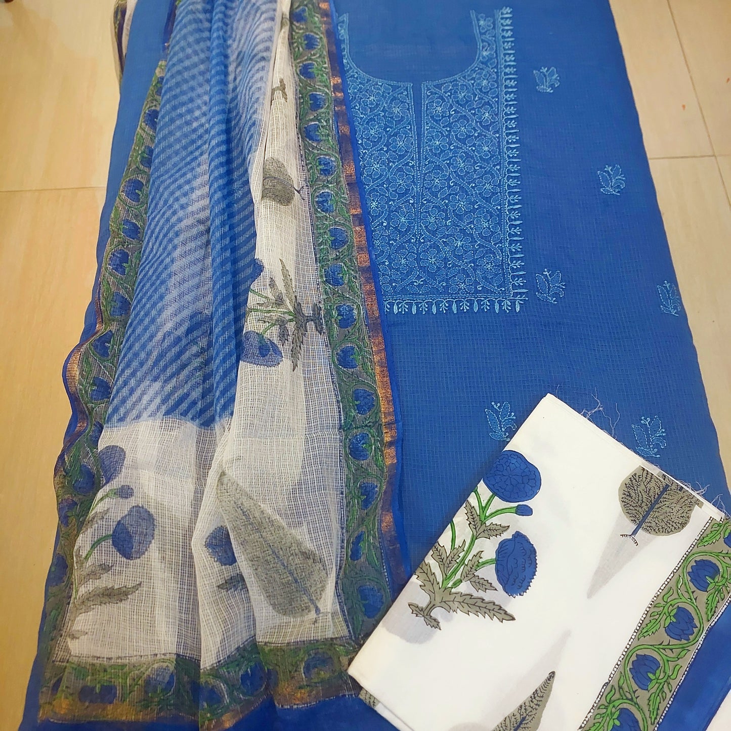 Chikankari Handblock Fusion