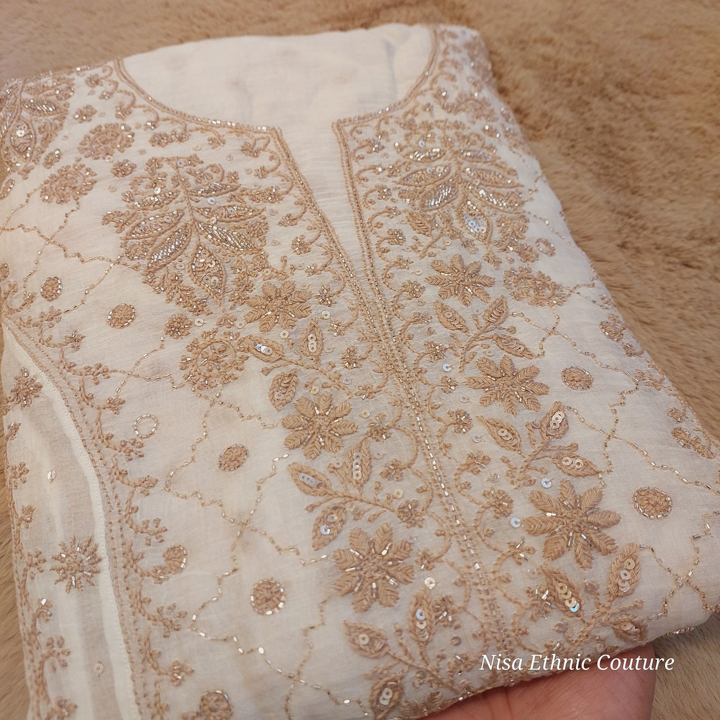 Pure mul chanderi anarkali