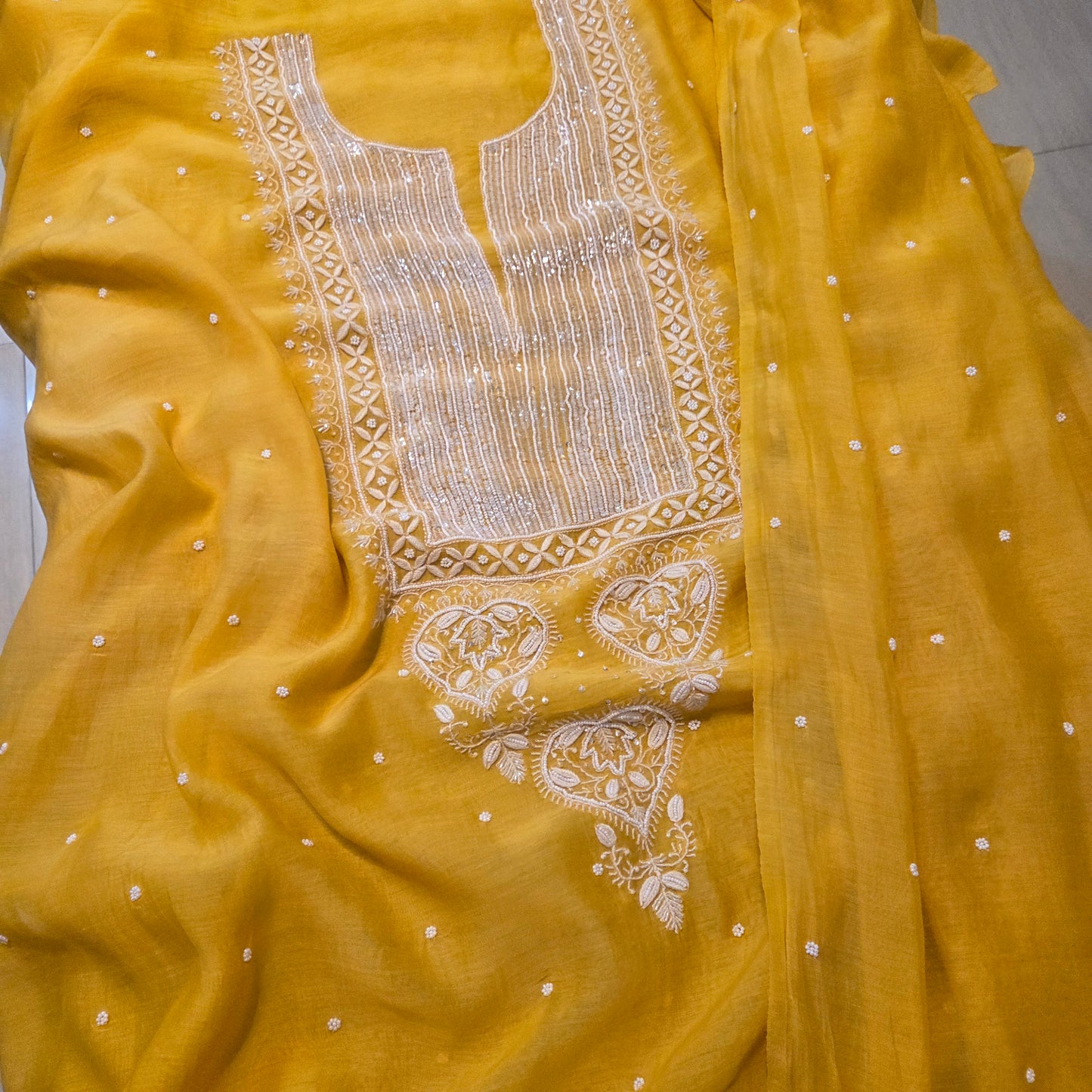 Mul Chanderi Chikankari Suit Set