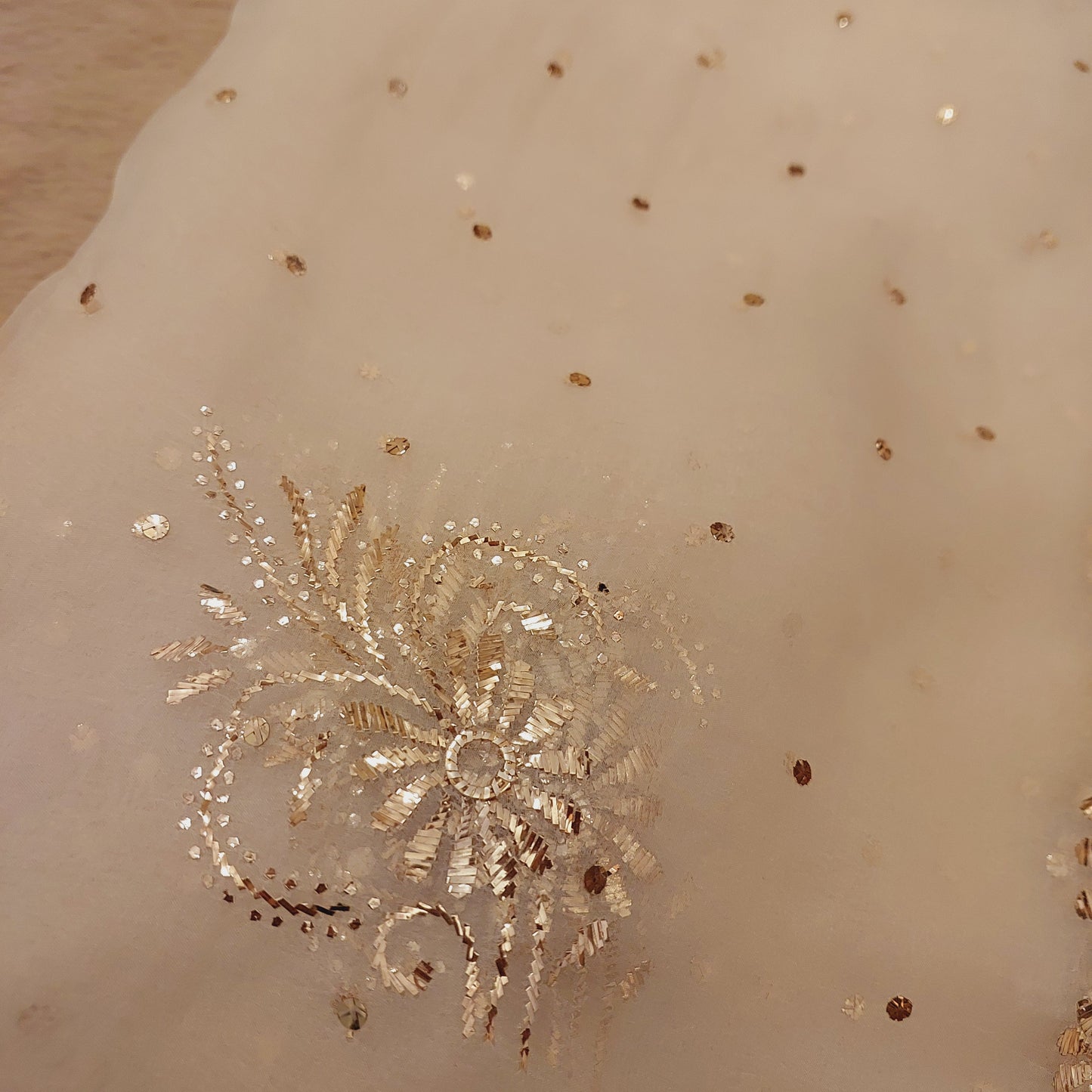 Pure organza mukaish dupatta