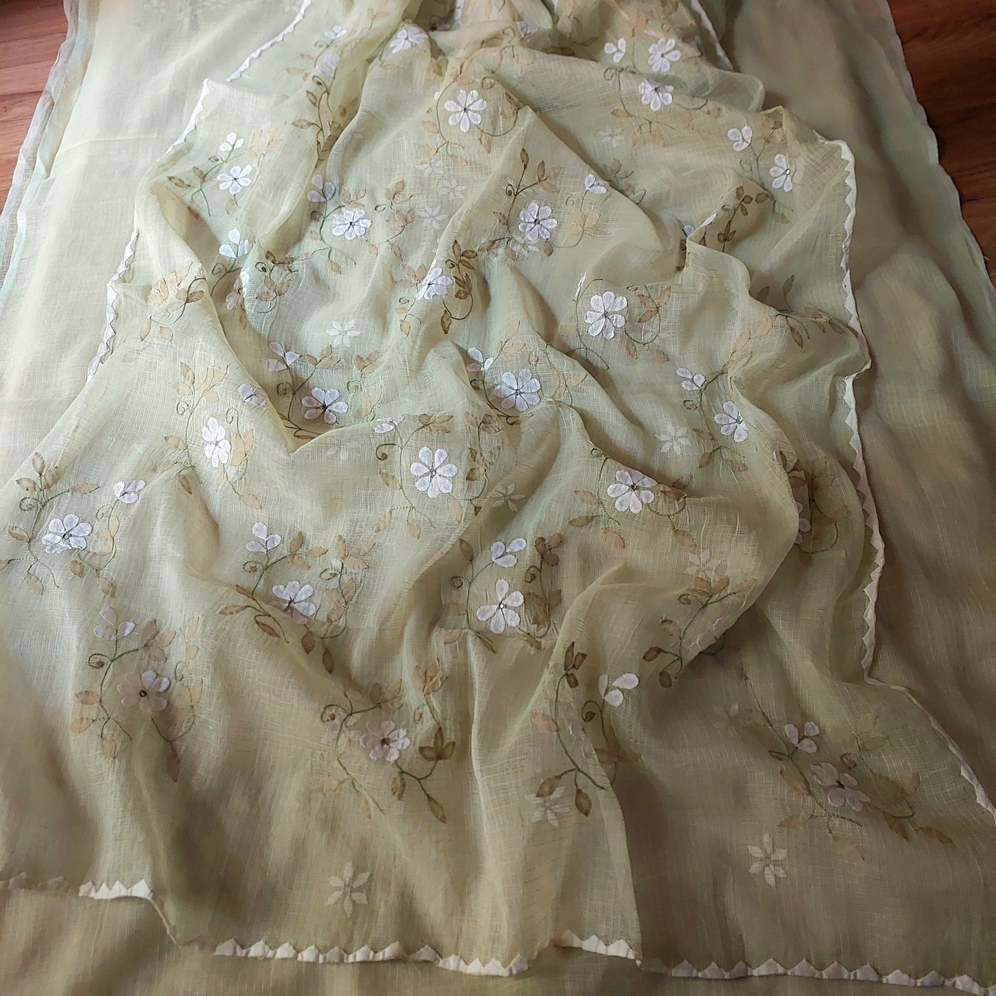 Kota Doriya Applique Phool Patti