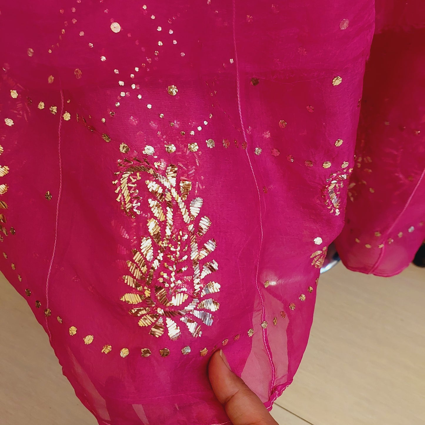 Pure Organza Mukaish Anarkali