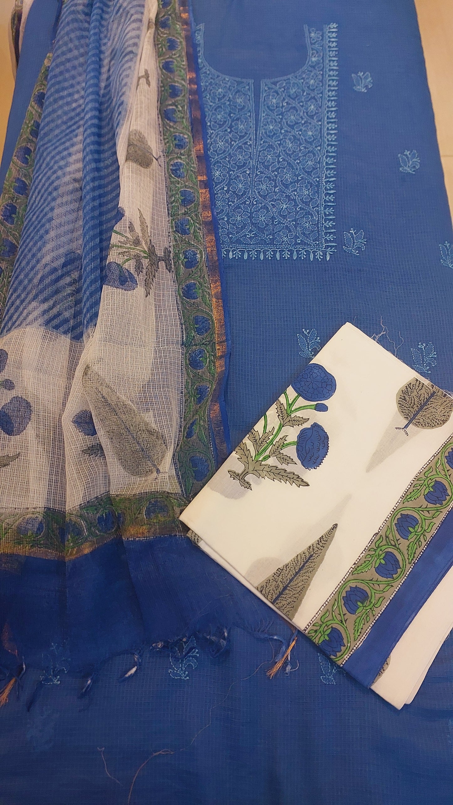 Chikankari Handblock Fusion