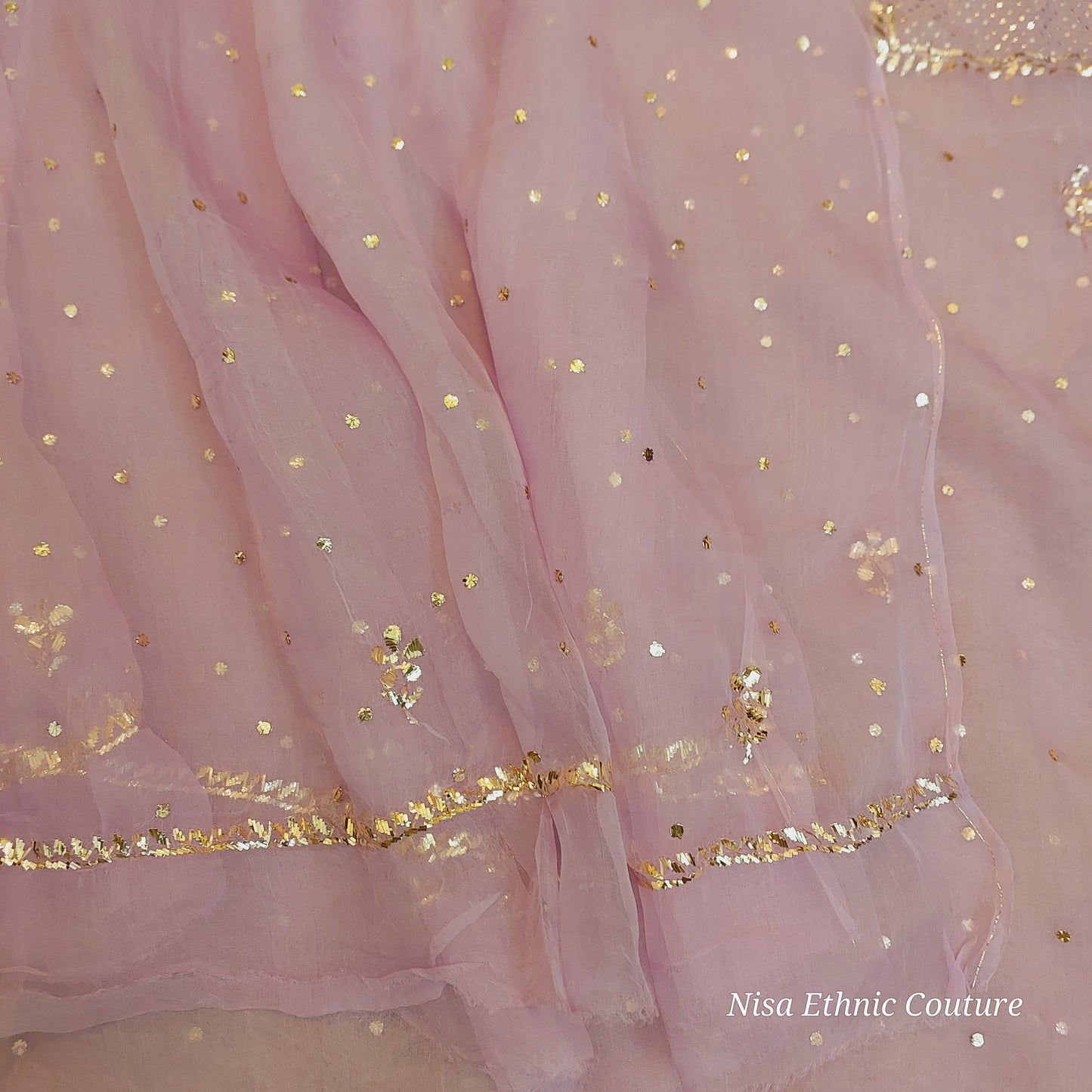 Pure organza mukaish suit