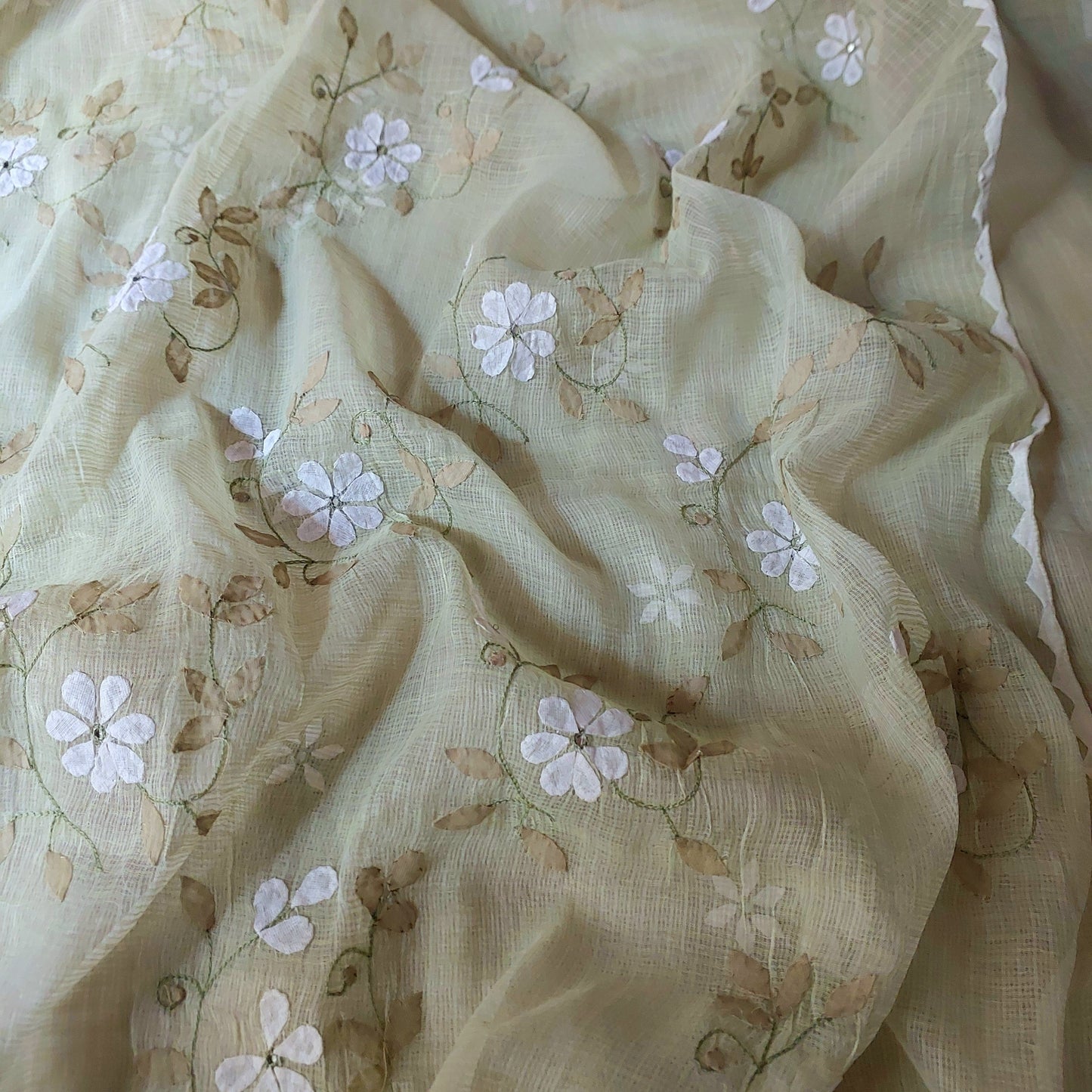 Kota Doriya Applique Phool Patti