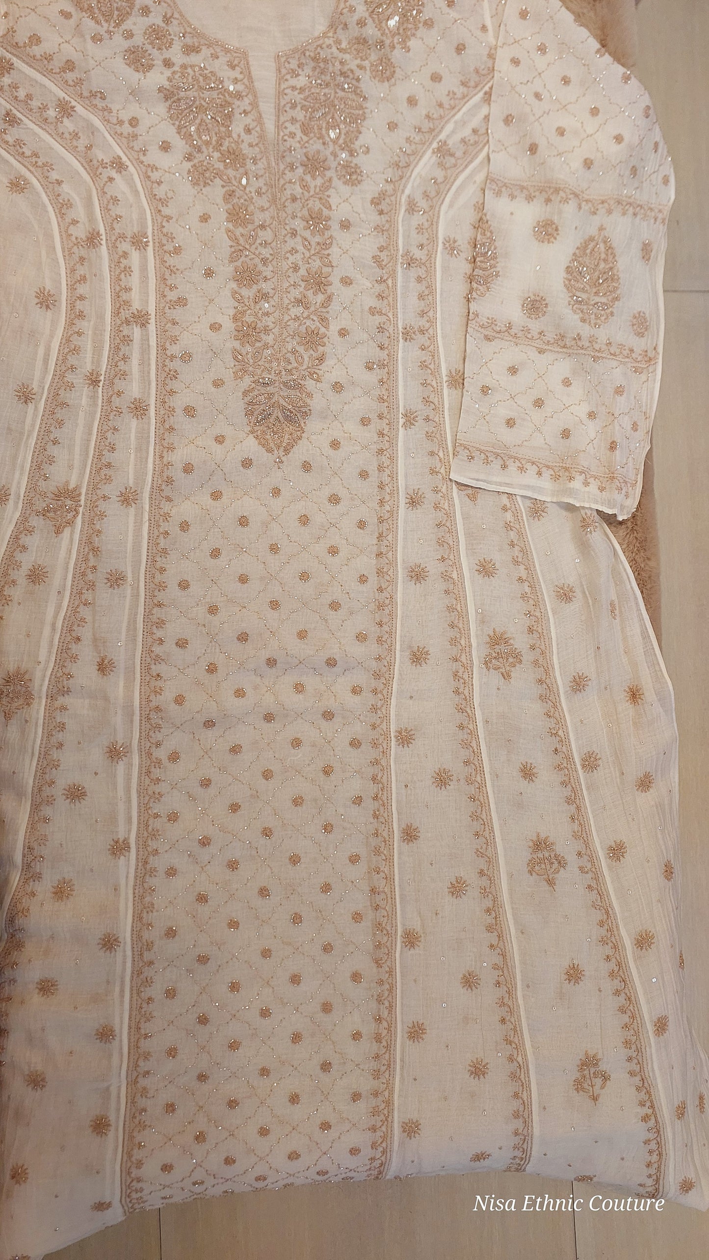 Pure mul chanderi anarkali