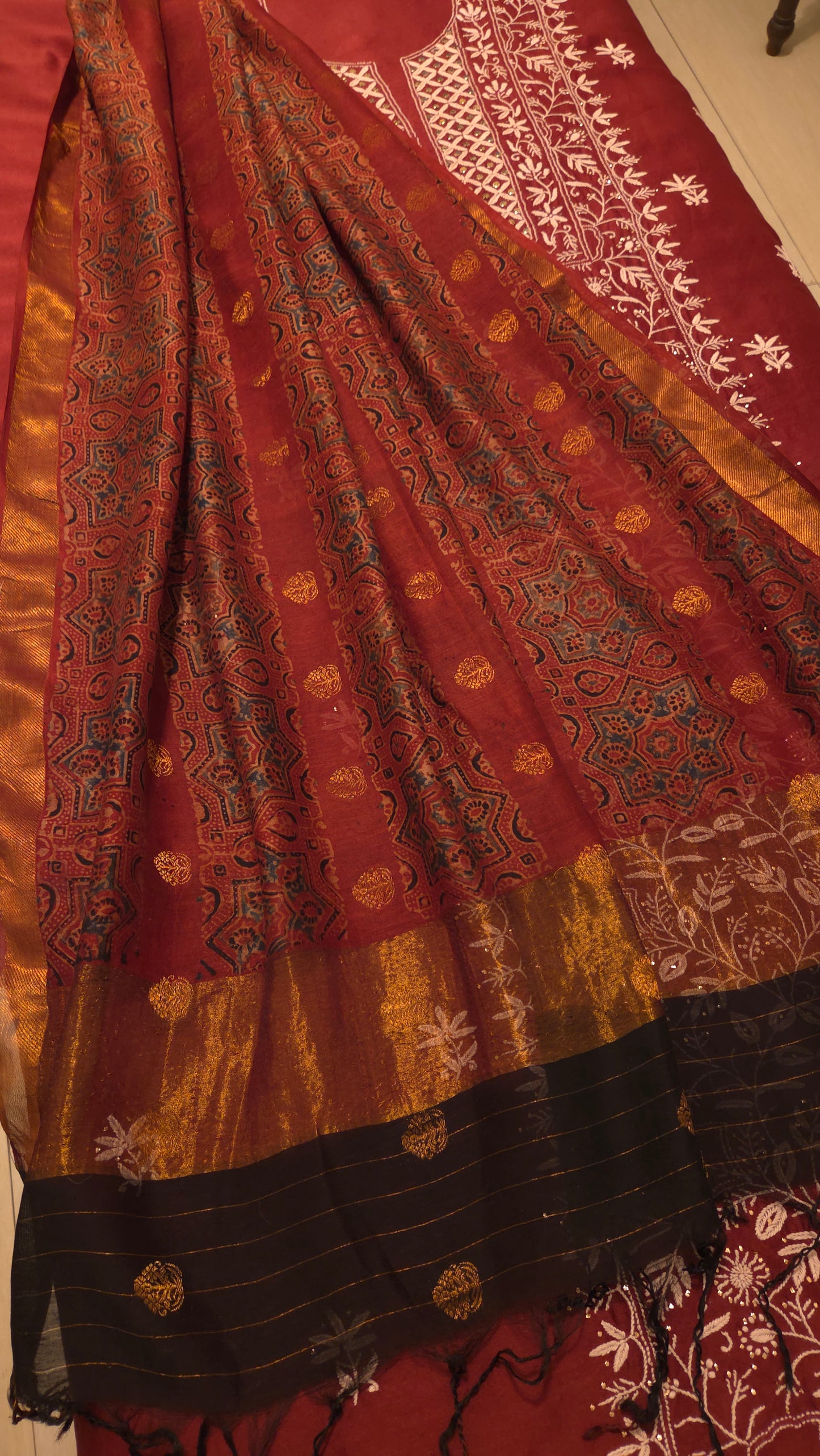 Ajrakh Chikankari Fusion