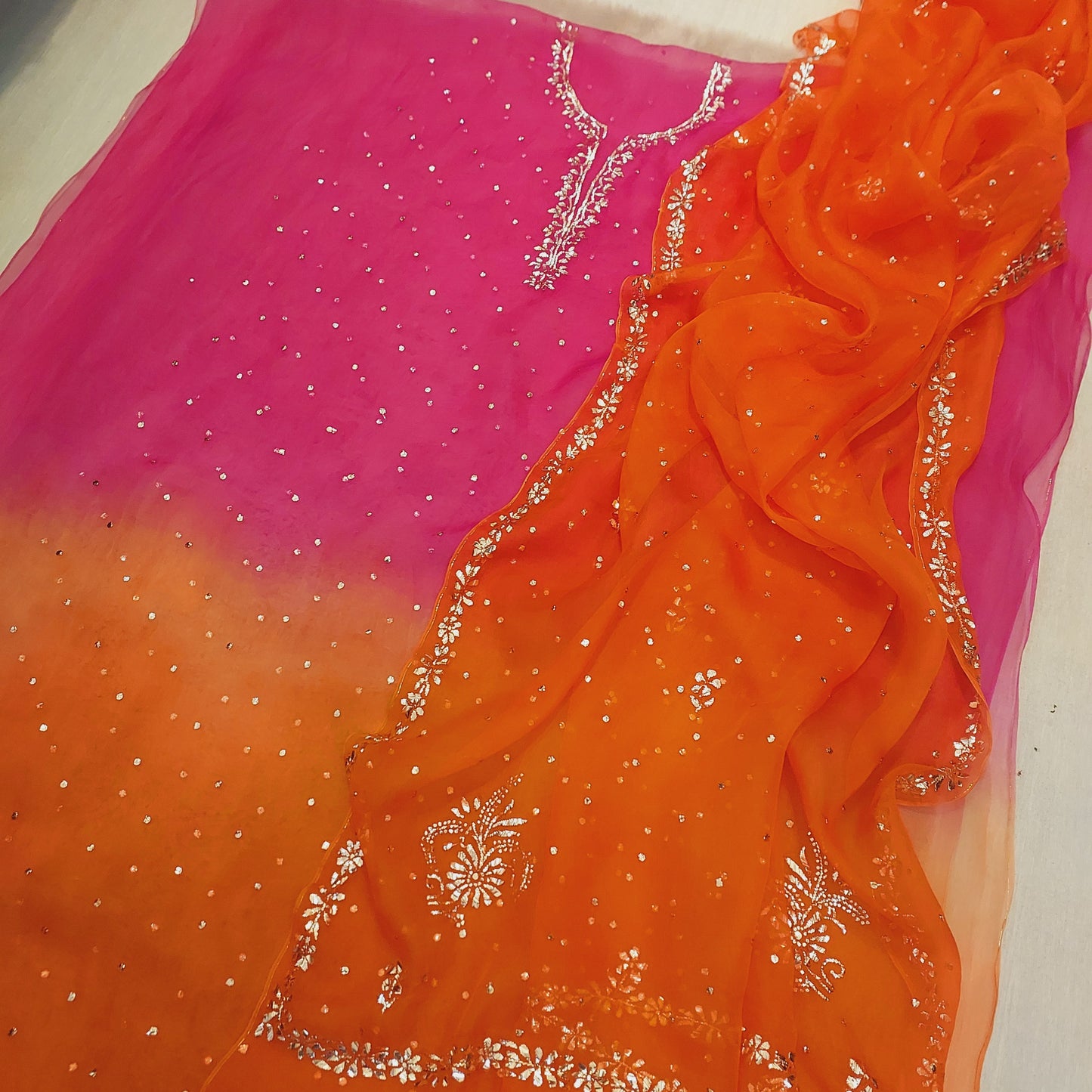Pure Organza Mukaish Suit
