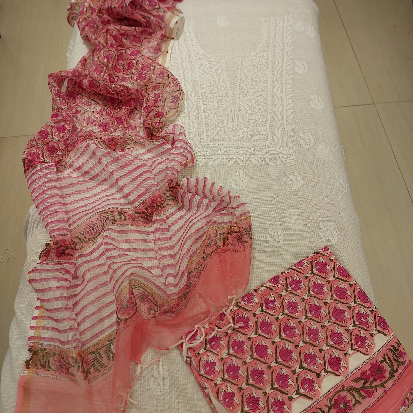 Chikankari Handblock Fusion